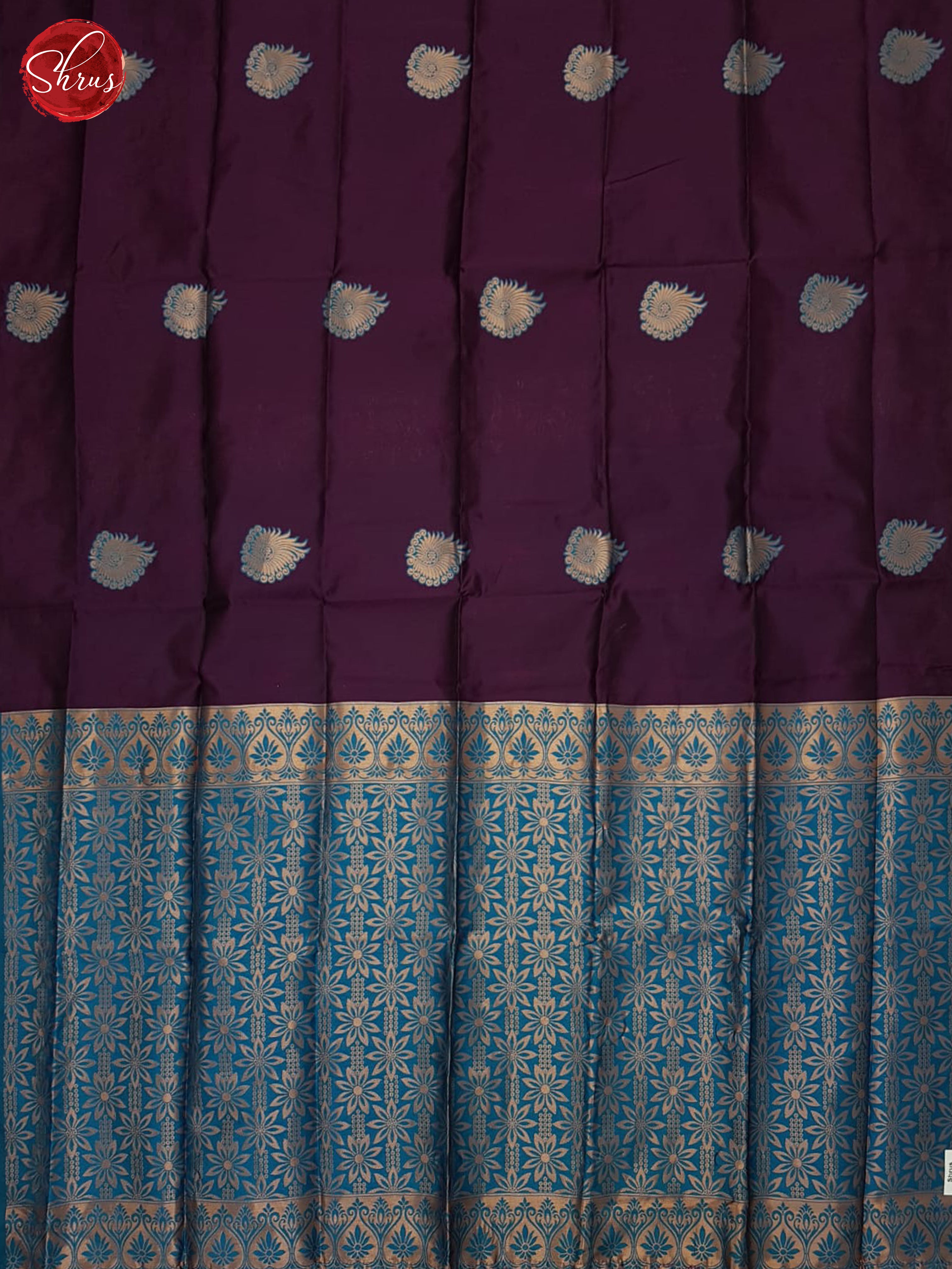 wine and blue- Semi Soft Silk Saree - Shop on ShrusEternity.com