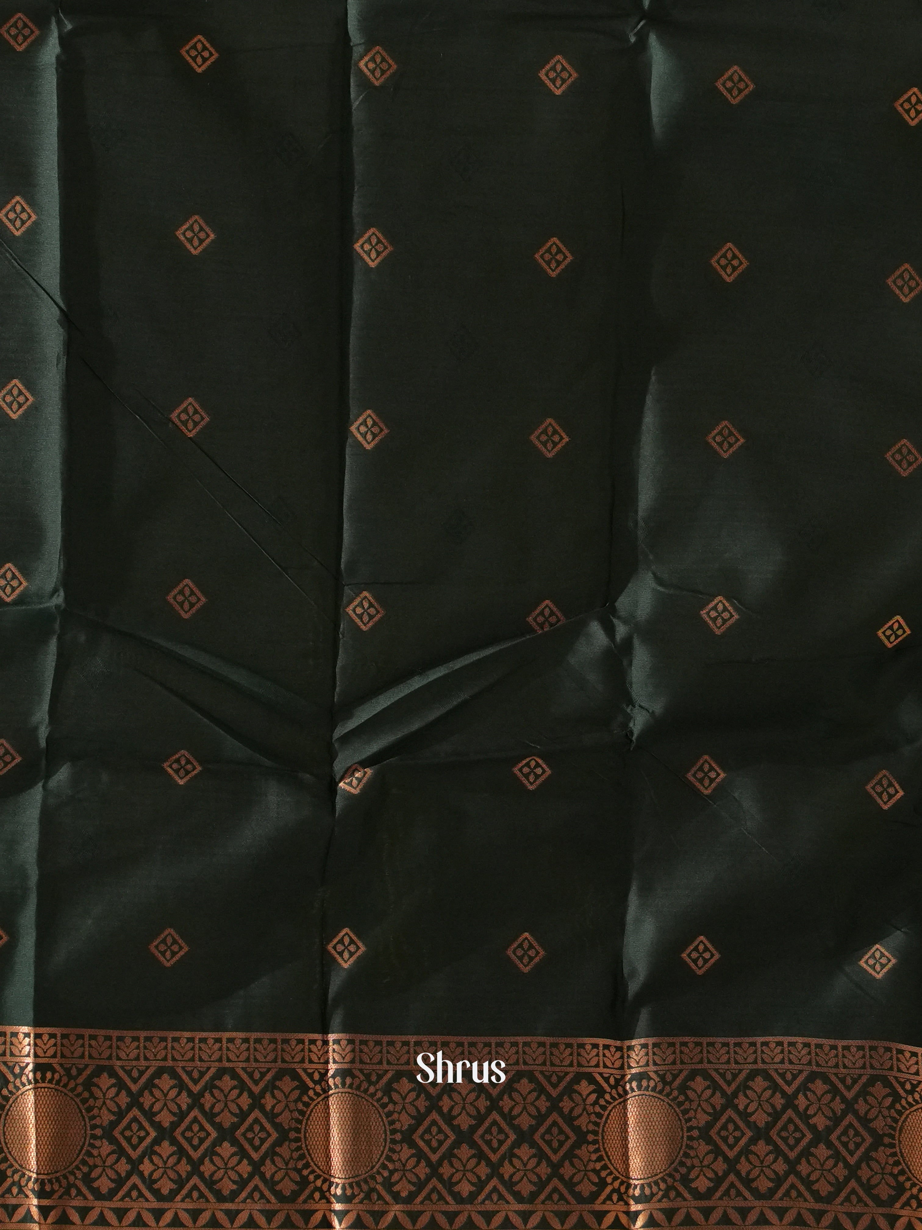 Mehandi Green & Green - Semi Soft Silk Saree