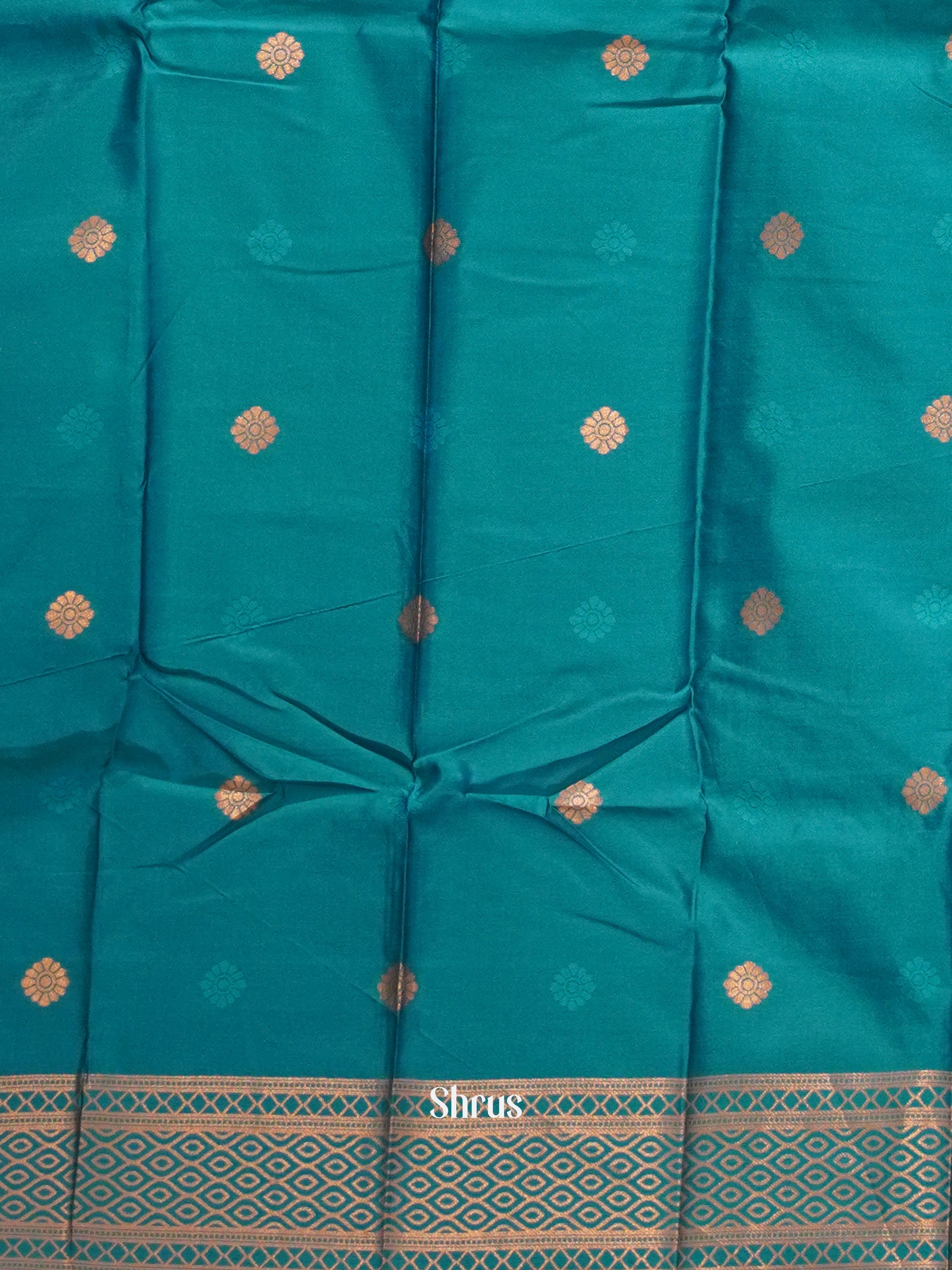 wine and blue- Semi Soft SIlk Saree