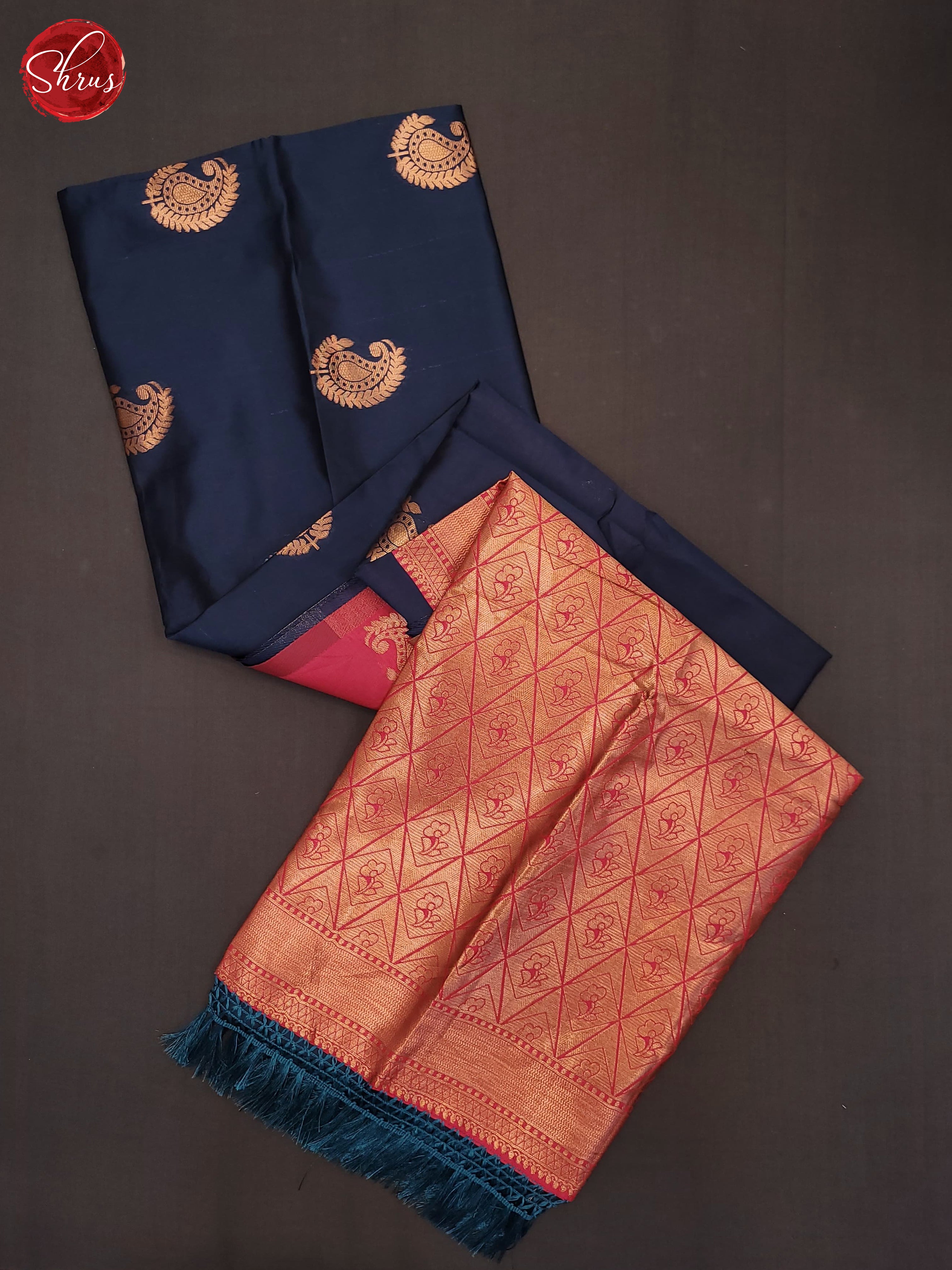 Blue and pink-Semi soft silk Saree - Shop on ShrusEternity.com