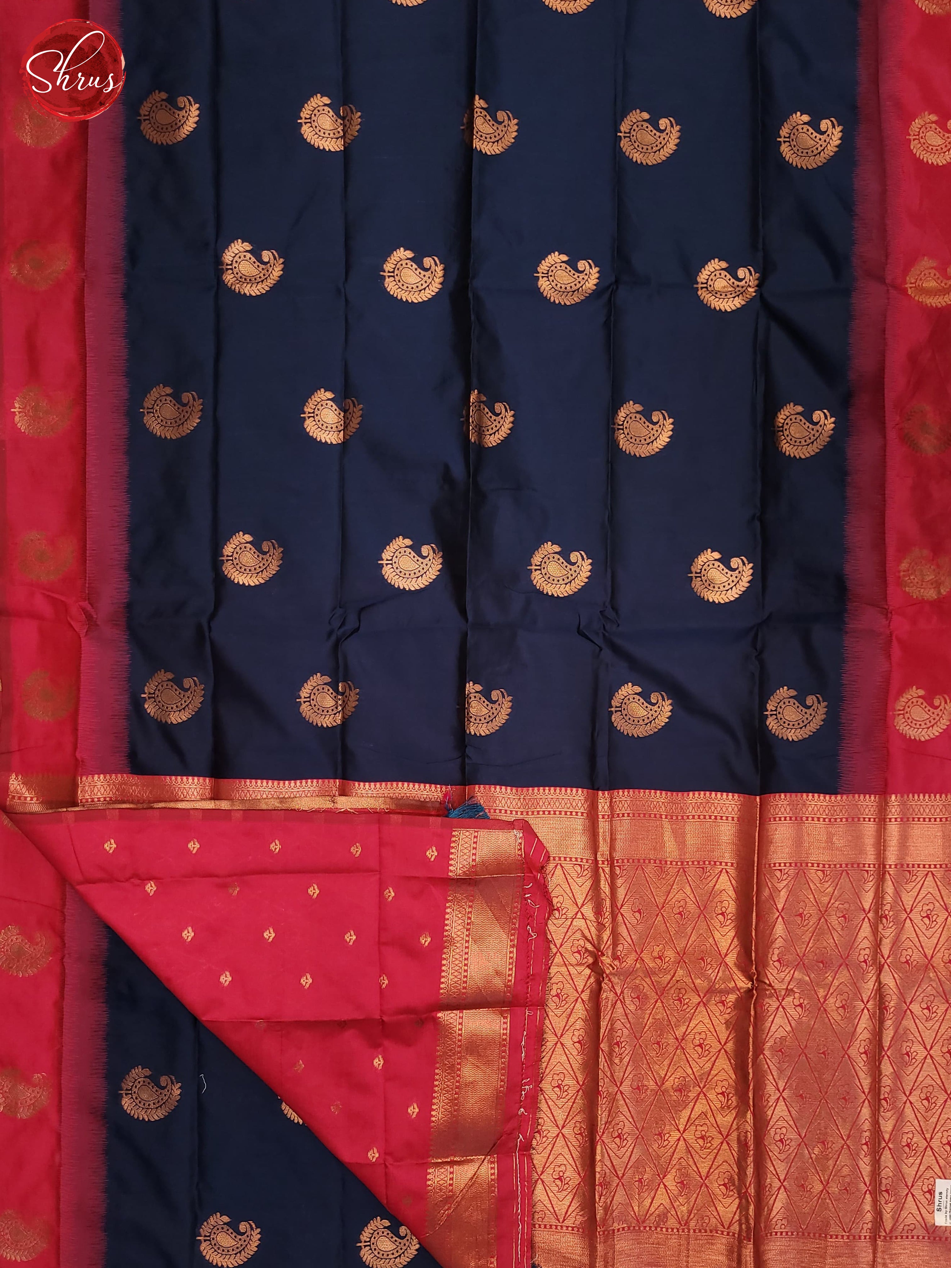 Blue and pink-Semi soft silk Saree - Shop on ShrusEternity.com