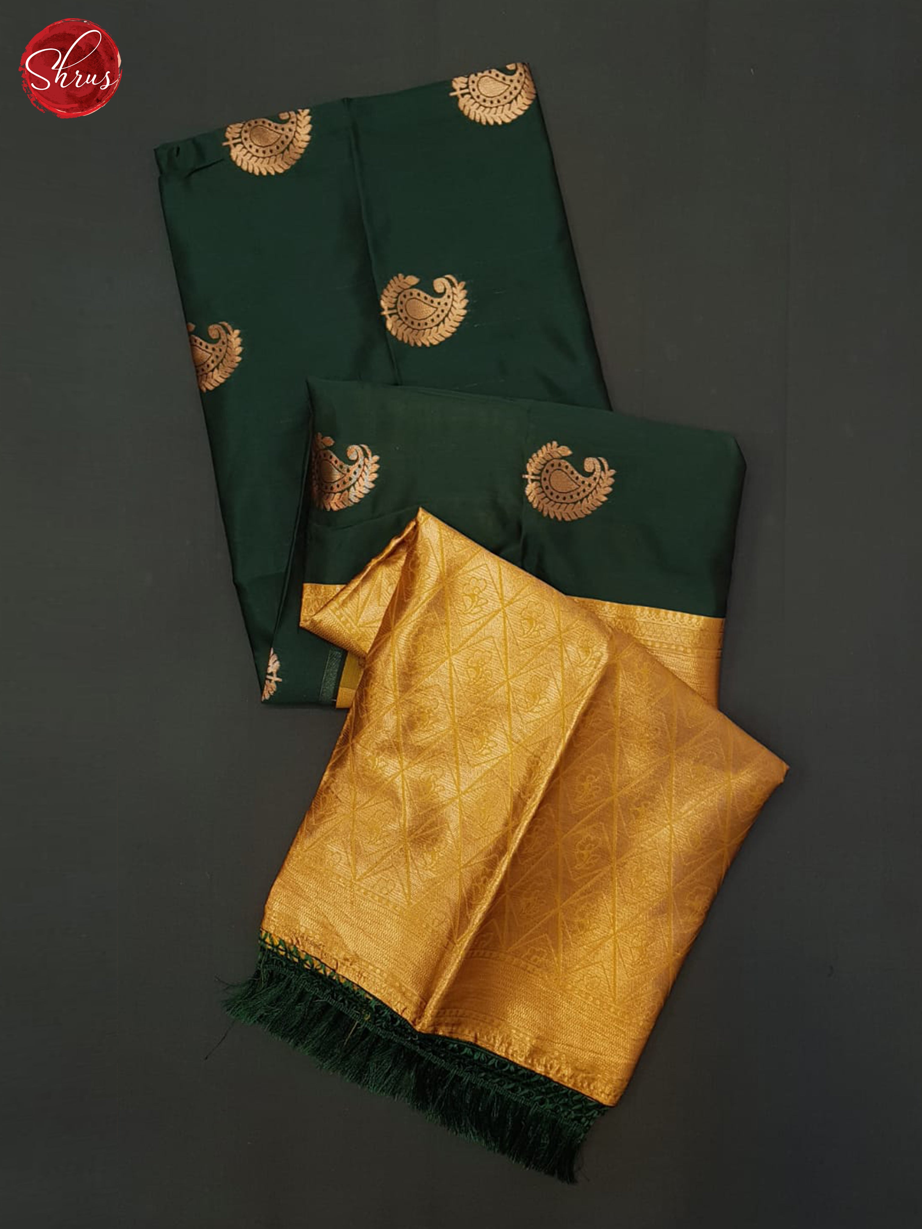 green and mustard- Semi Soft silk Saree - Shop on ShrusEternity.com