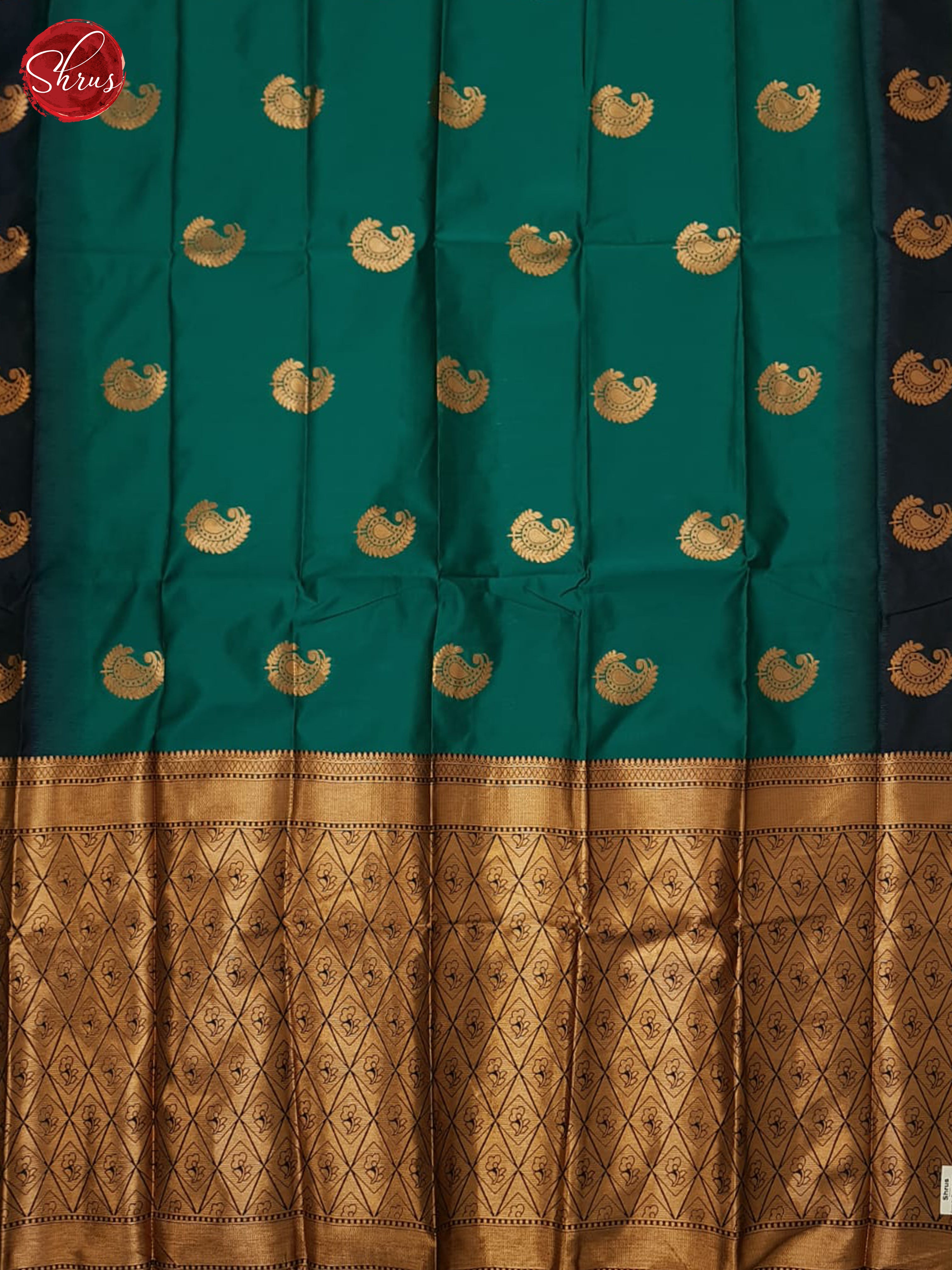 green and blue- Semi Soft Silk Saree - Shop on ShrusEternity.com