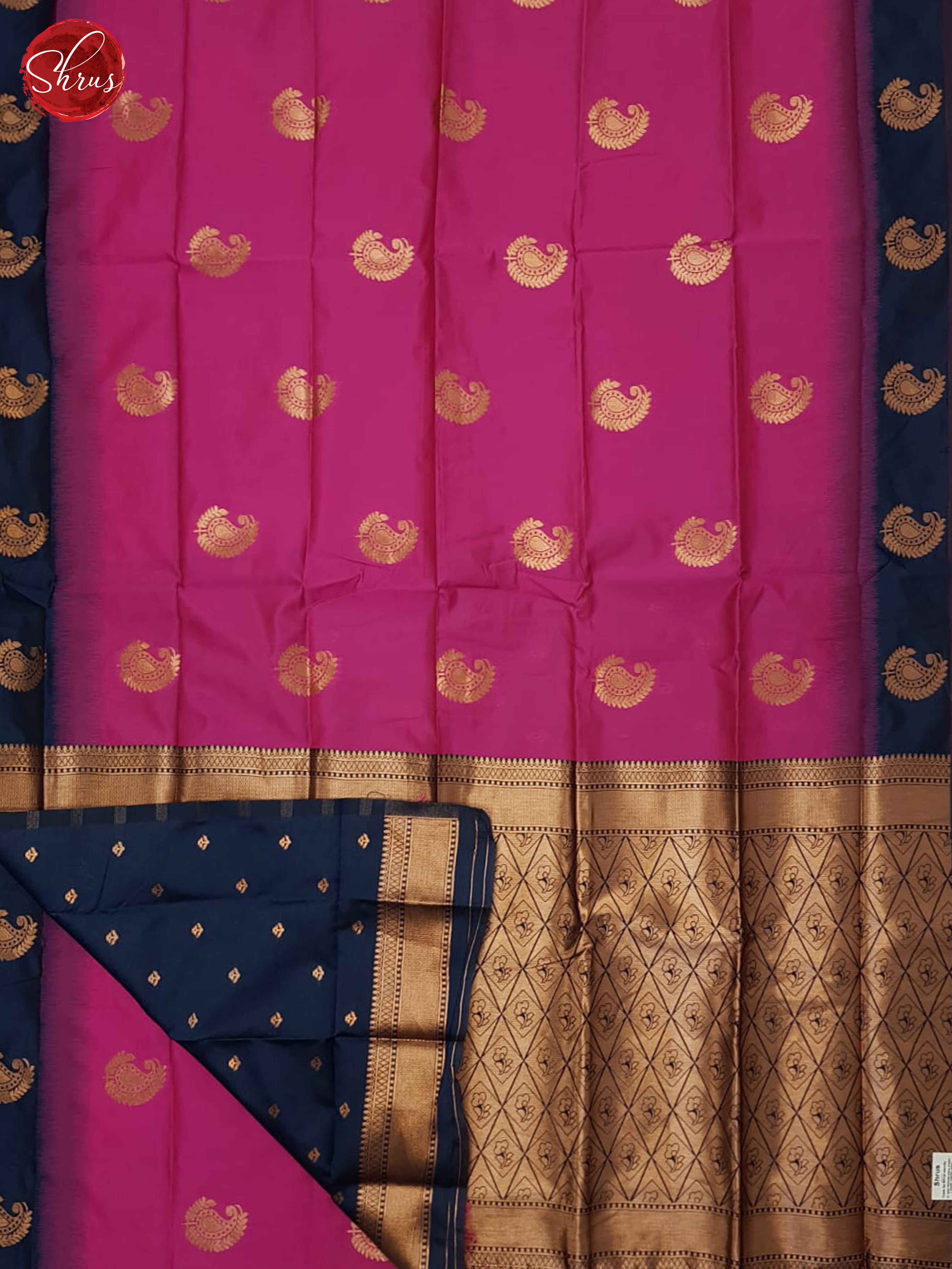 pink and blue- Semi Soft Silk Saree - Shop on ShrusEternity.com