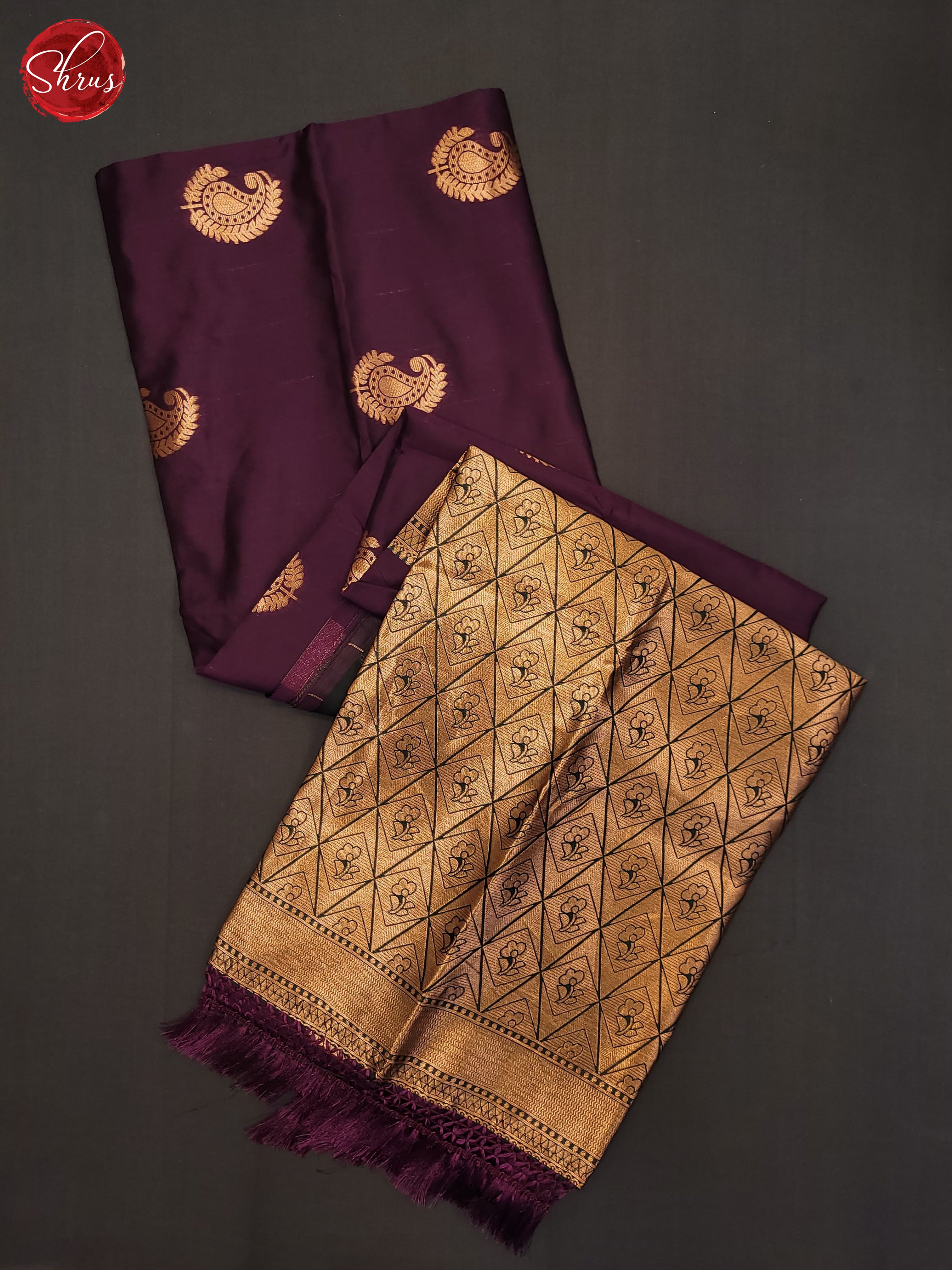 Wine & Green - Semi Soft Silk Saree - Shop on ShrusEternity.com