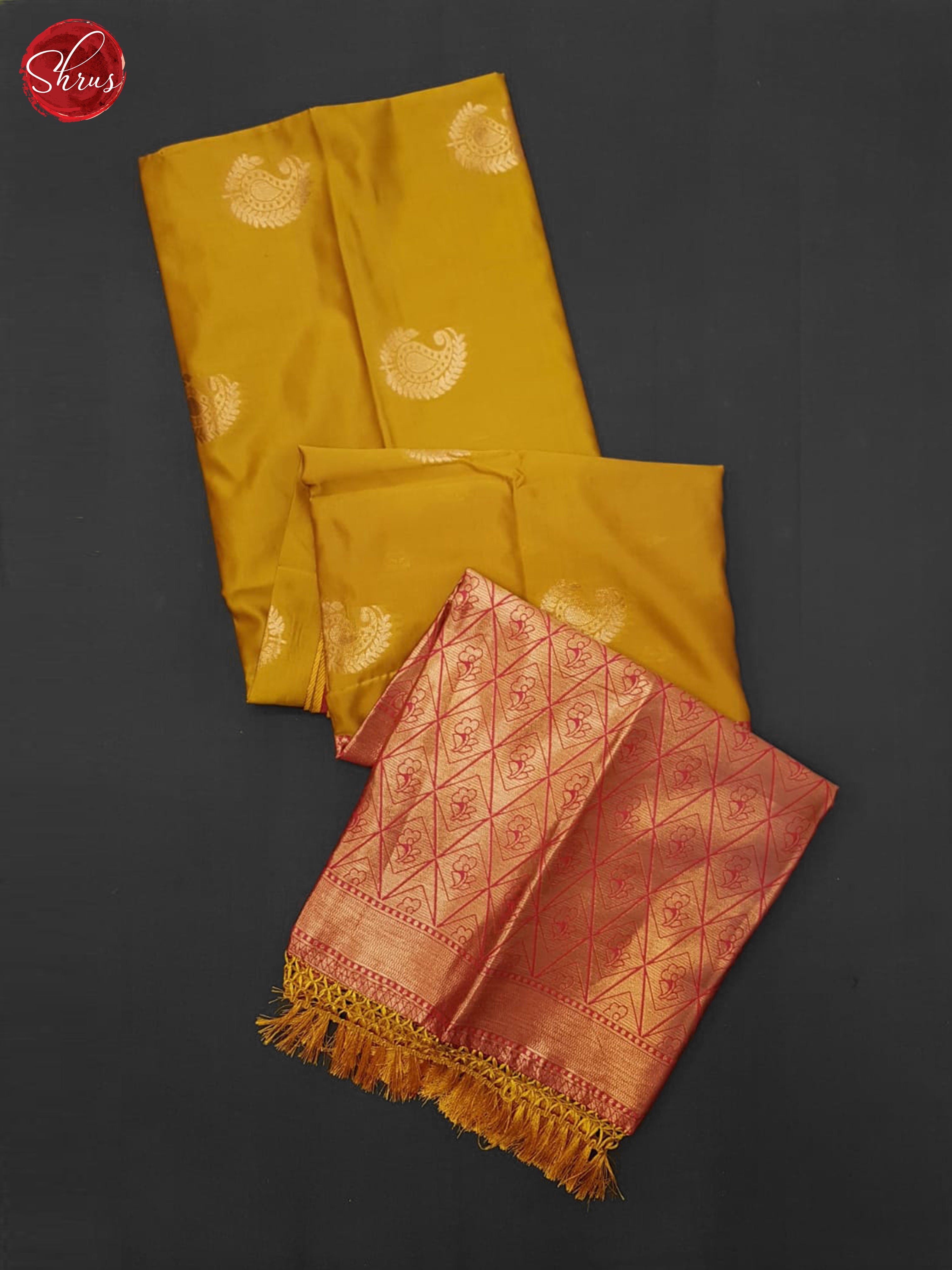 mustard and pink- Semi Soft Silk Saree - Shop on ShrusEternity.com