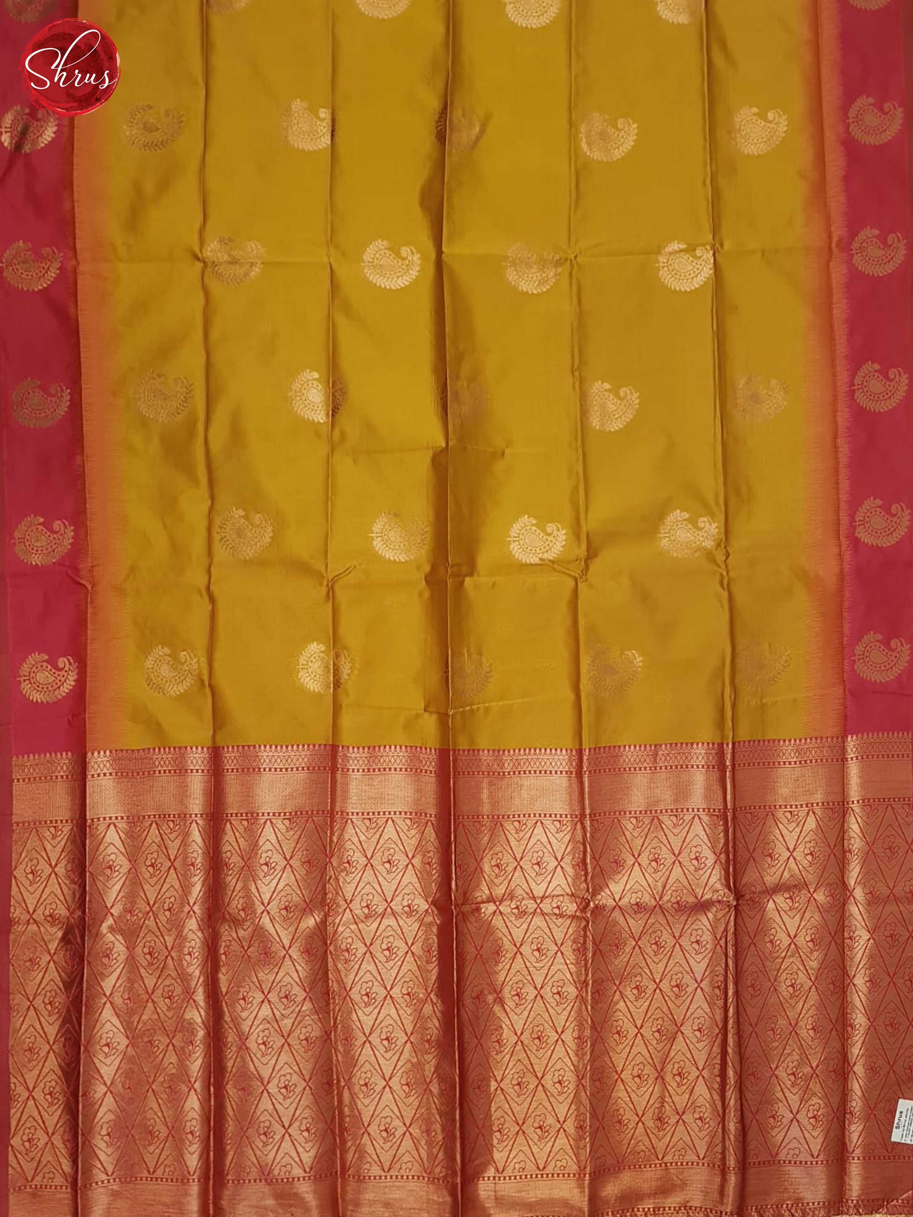 mustard and pink- Semi Soft Silk Saree - Shop on ShrusEternity.com