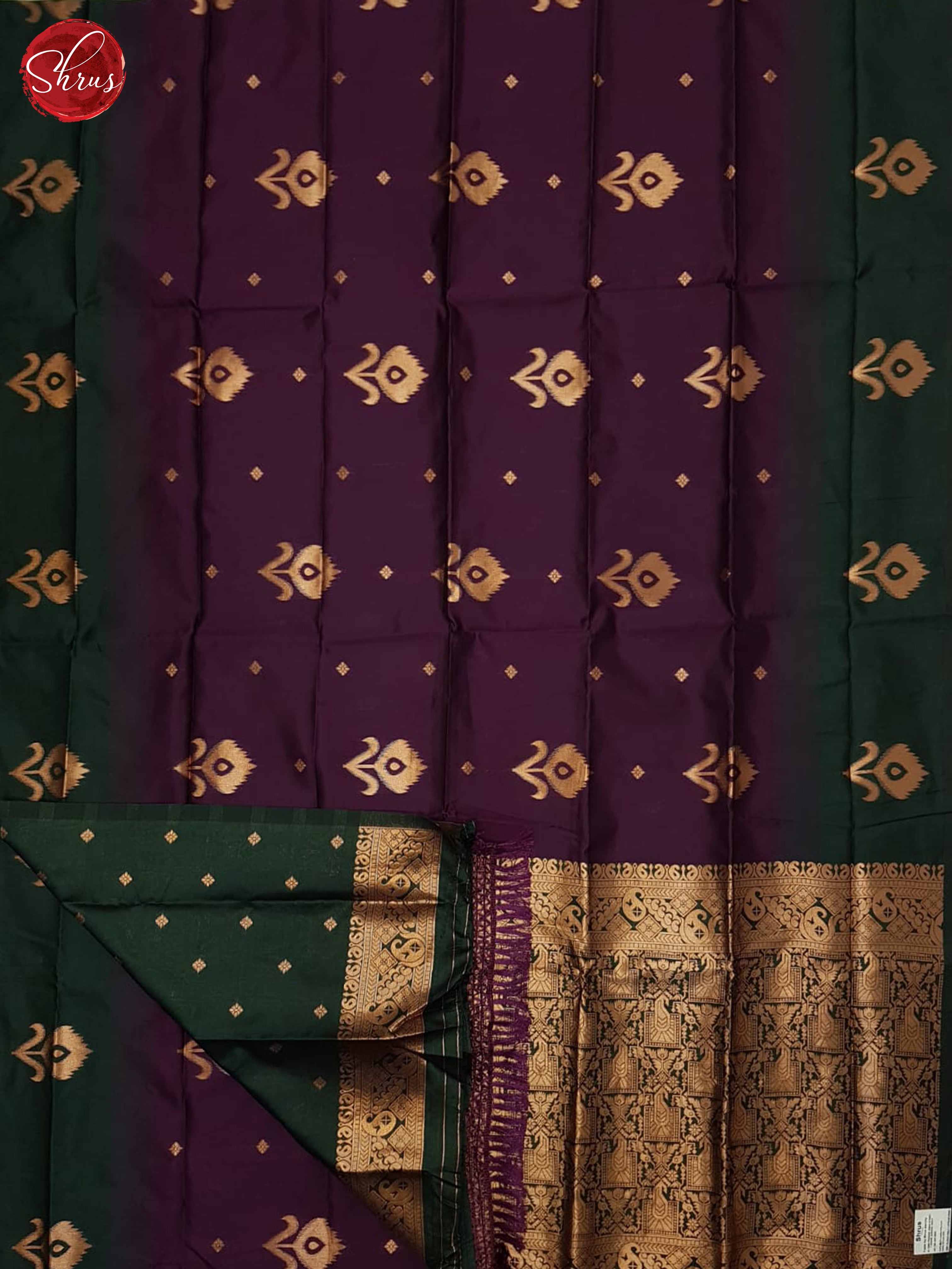 wine and green- Semi Soft Silk Saree - Shop on ShrusEternity.com