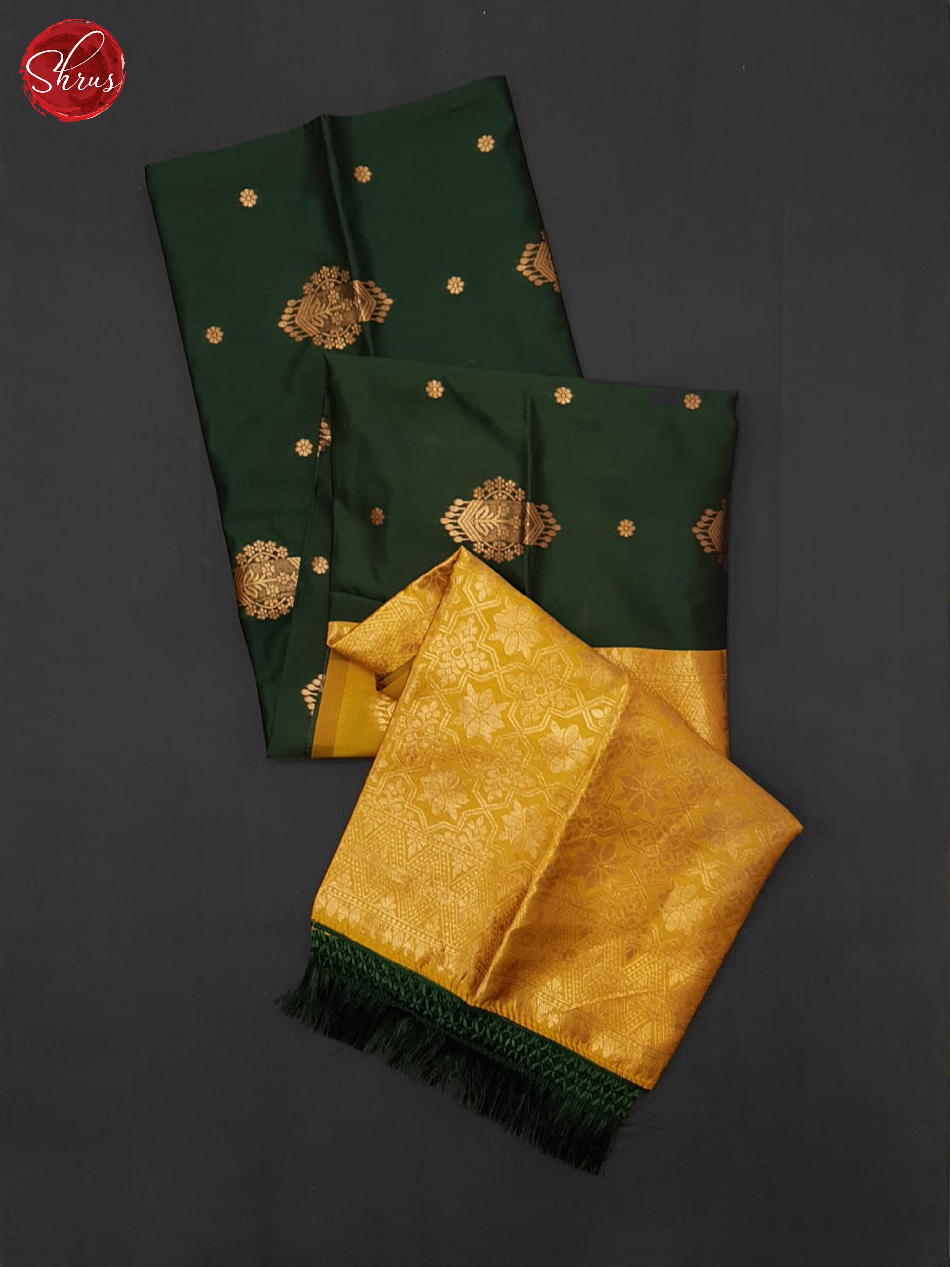 Green & mustard  - Semi Soft Silk Saree - Shop on ShrusEternity.com