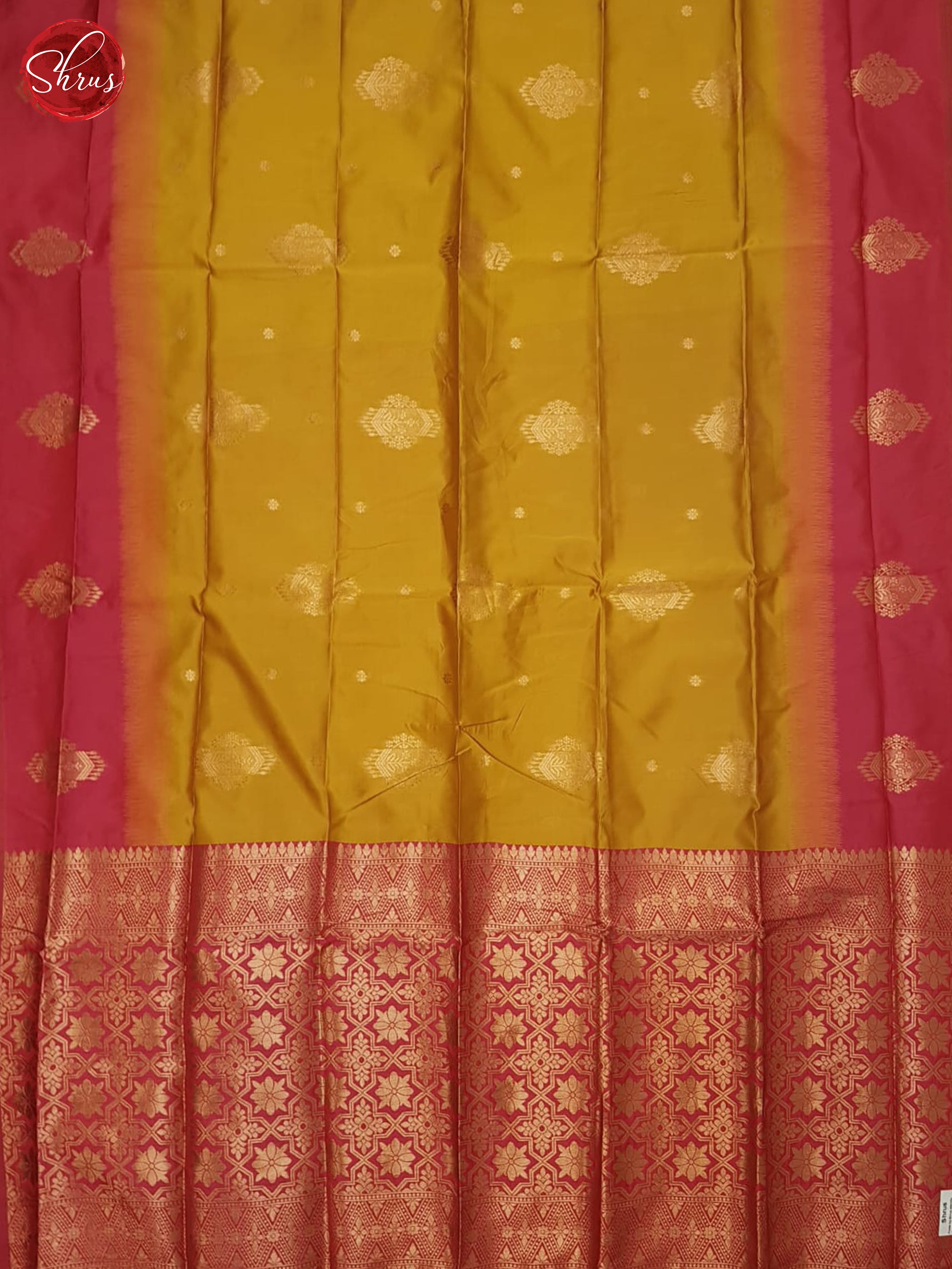 mustard and Pink- Semi Soft Silk Saree - Shop on ShrusEternity.com