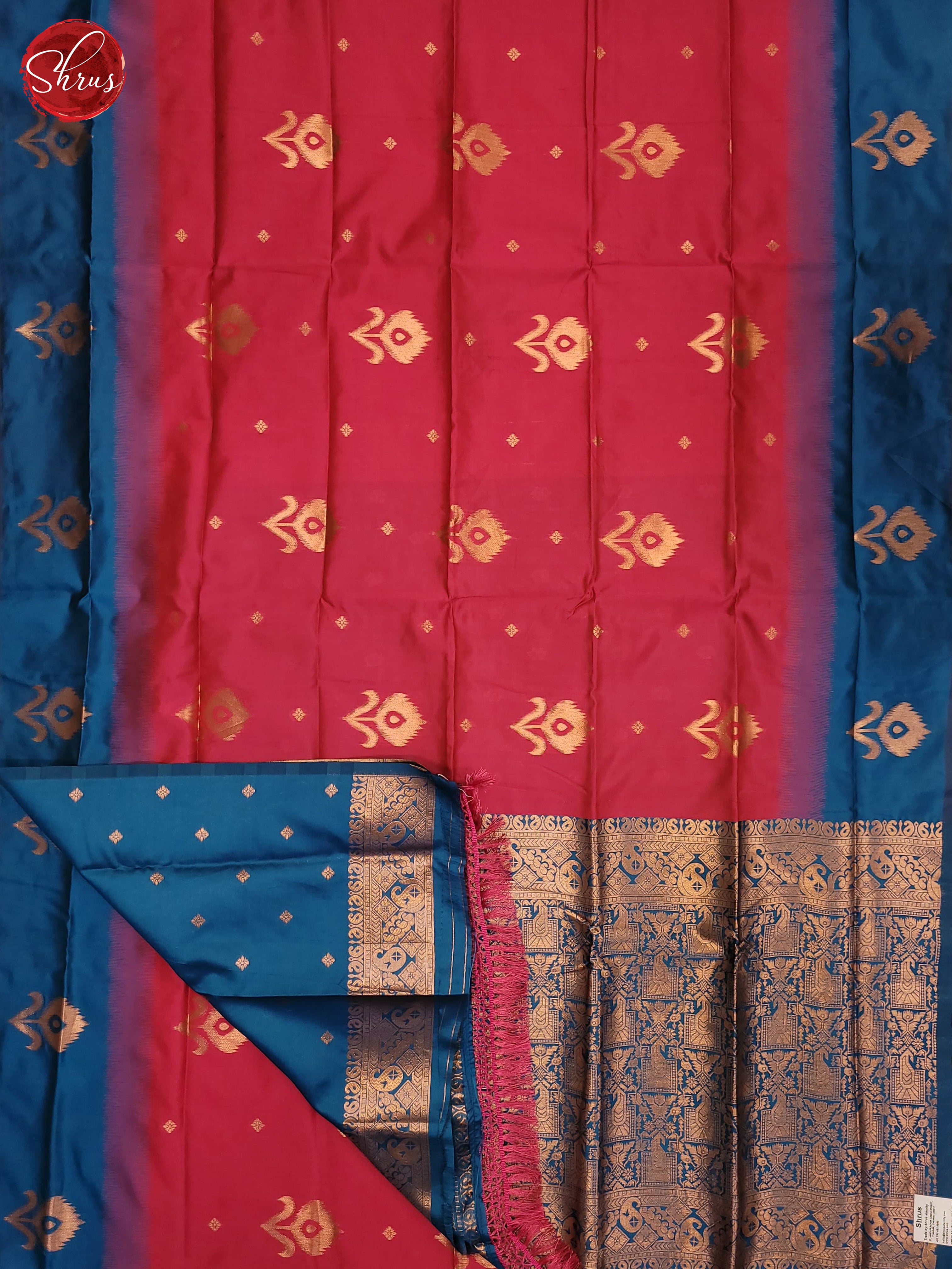 Pink & Blue - Semi Soft Silk Saree - Shop on ShrusEternity.com