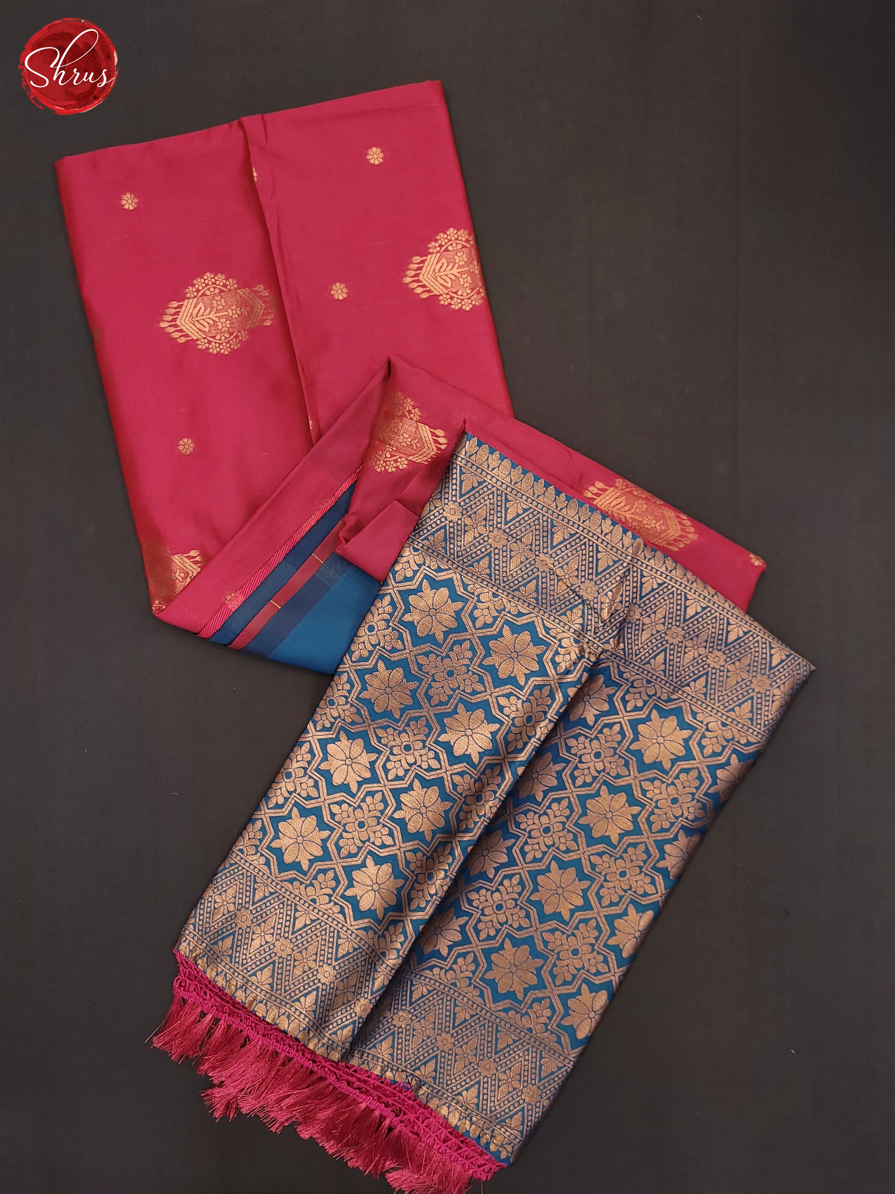 Pink and blue- Semi Soft Silk saree - Shop on ShrusEternity.com