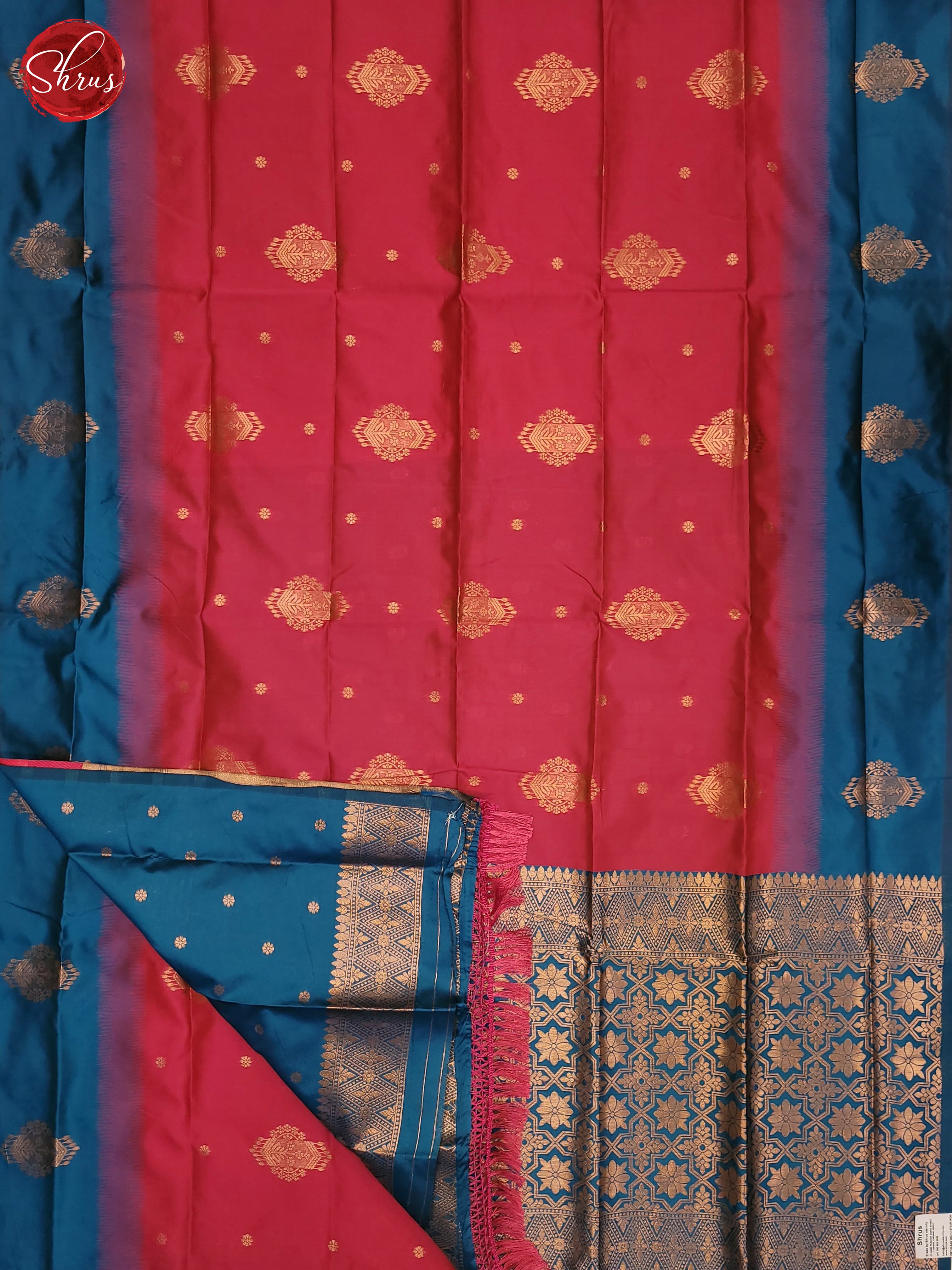 Pink and blue- Semi Soft Silk saree - Shop on ShrusEternity.com