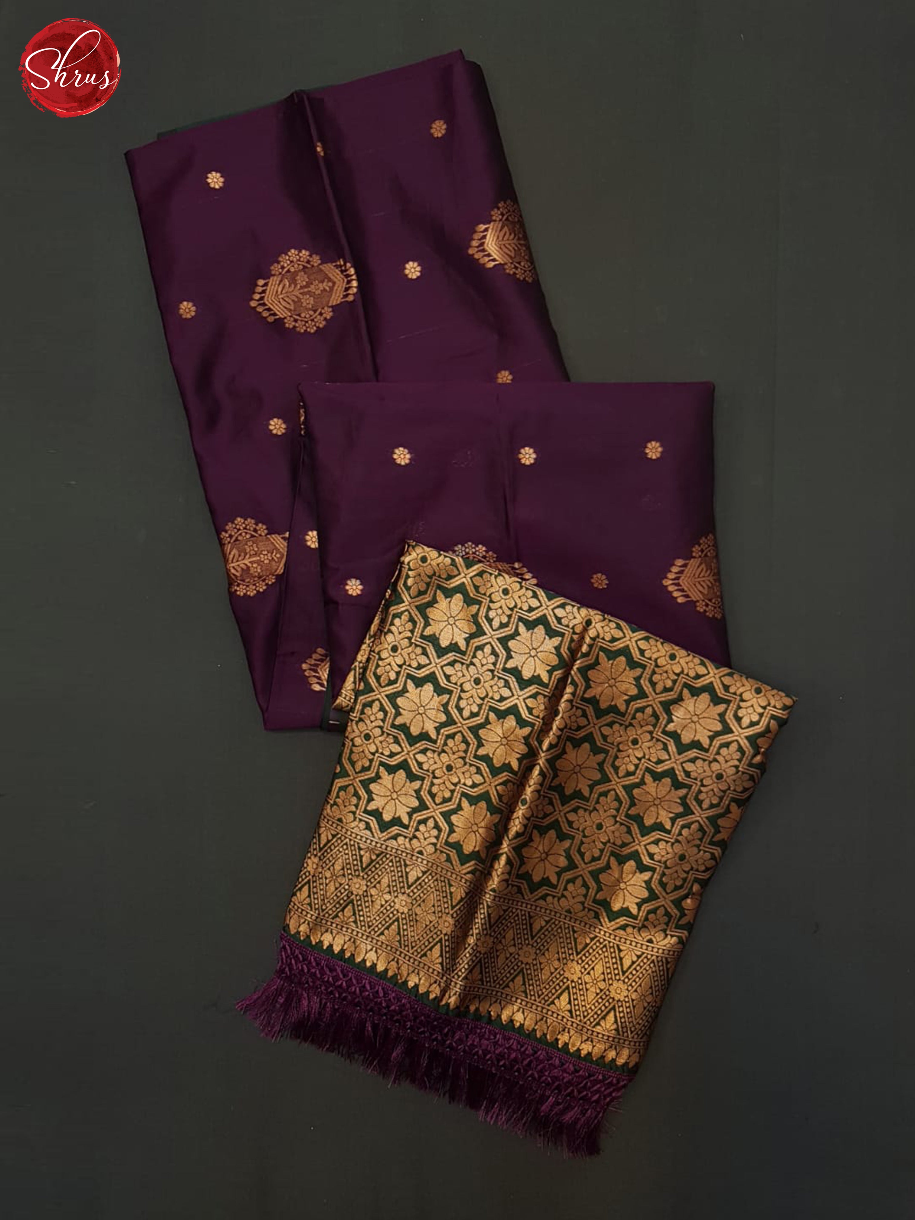 deep wine and green - Semi Soft Silk Saree - Shop on ShrusEternity.com