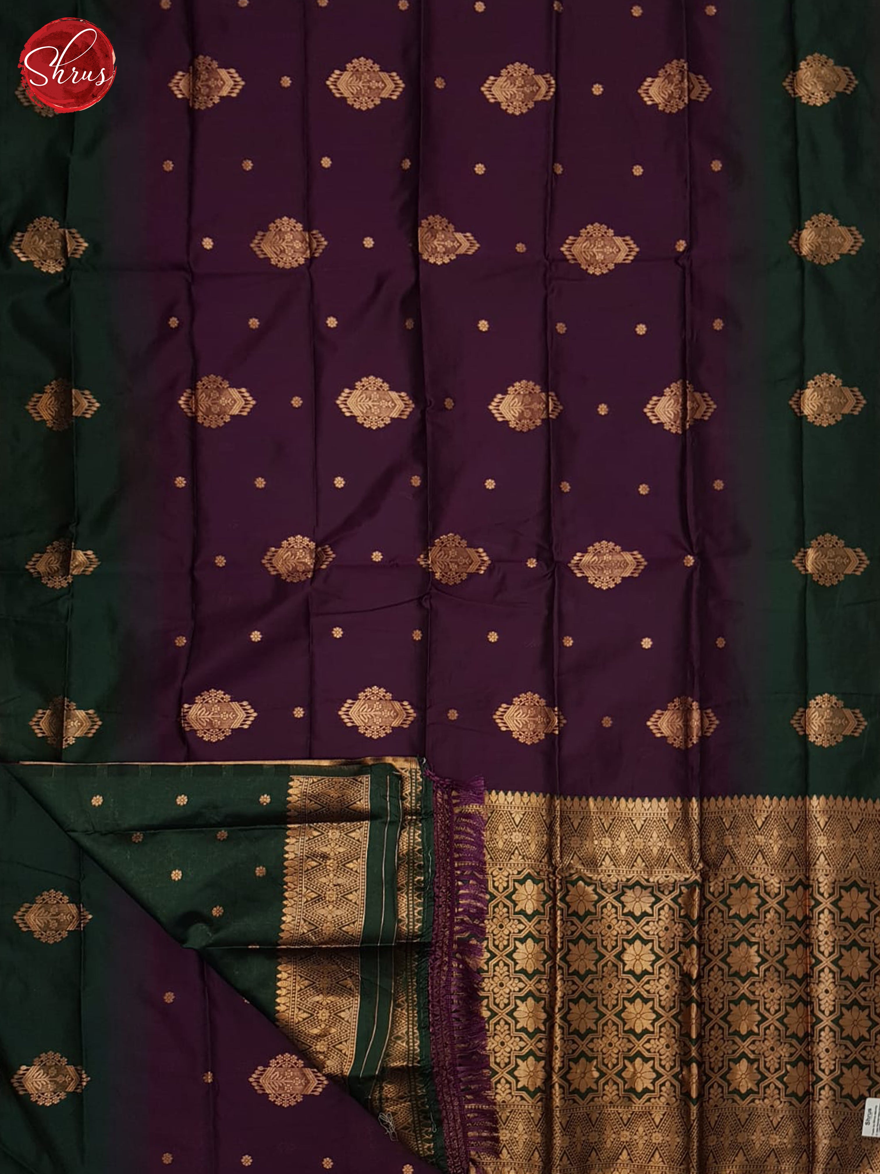 deep wine and green - Semi Soft Silk Saree - Shop on ShrusEternity.com