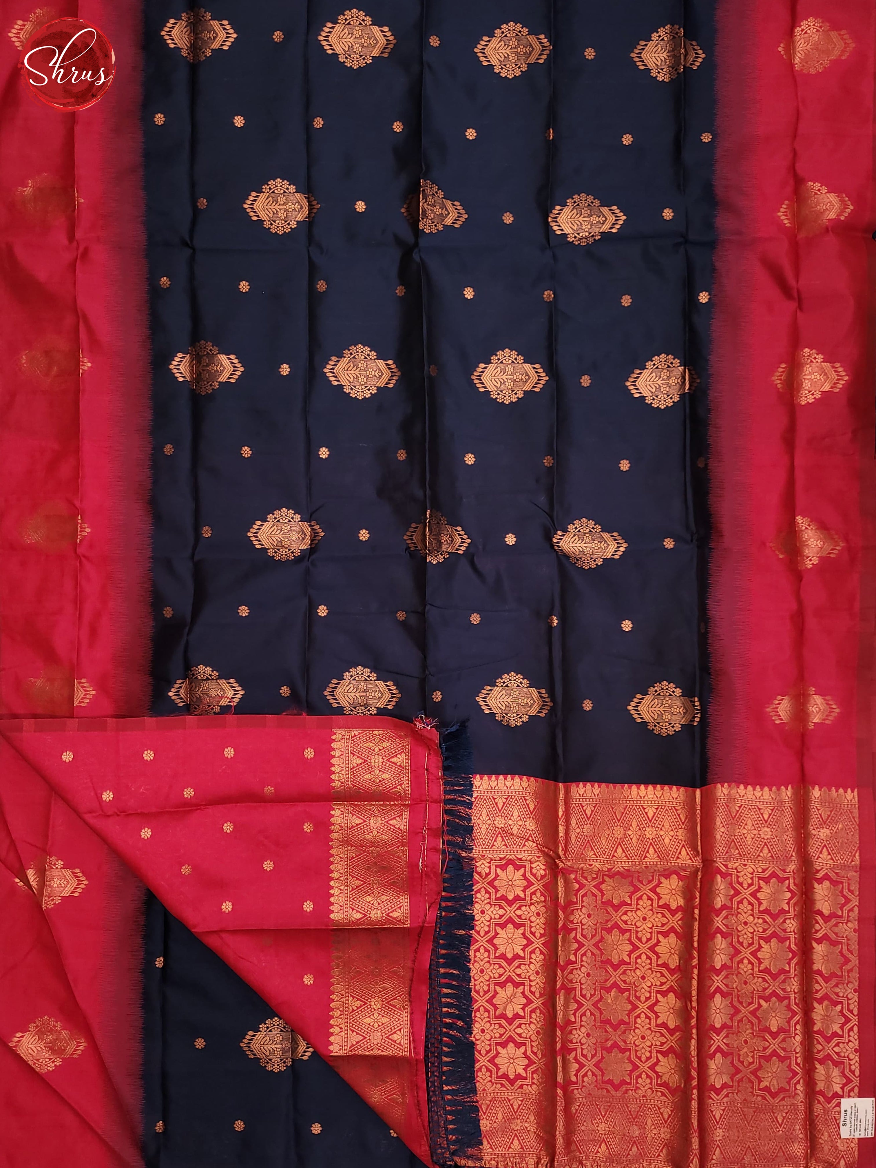 German Blue and pink- Semi Soft Silk Saree - Shop on ShrusEternity.com