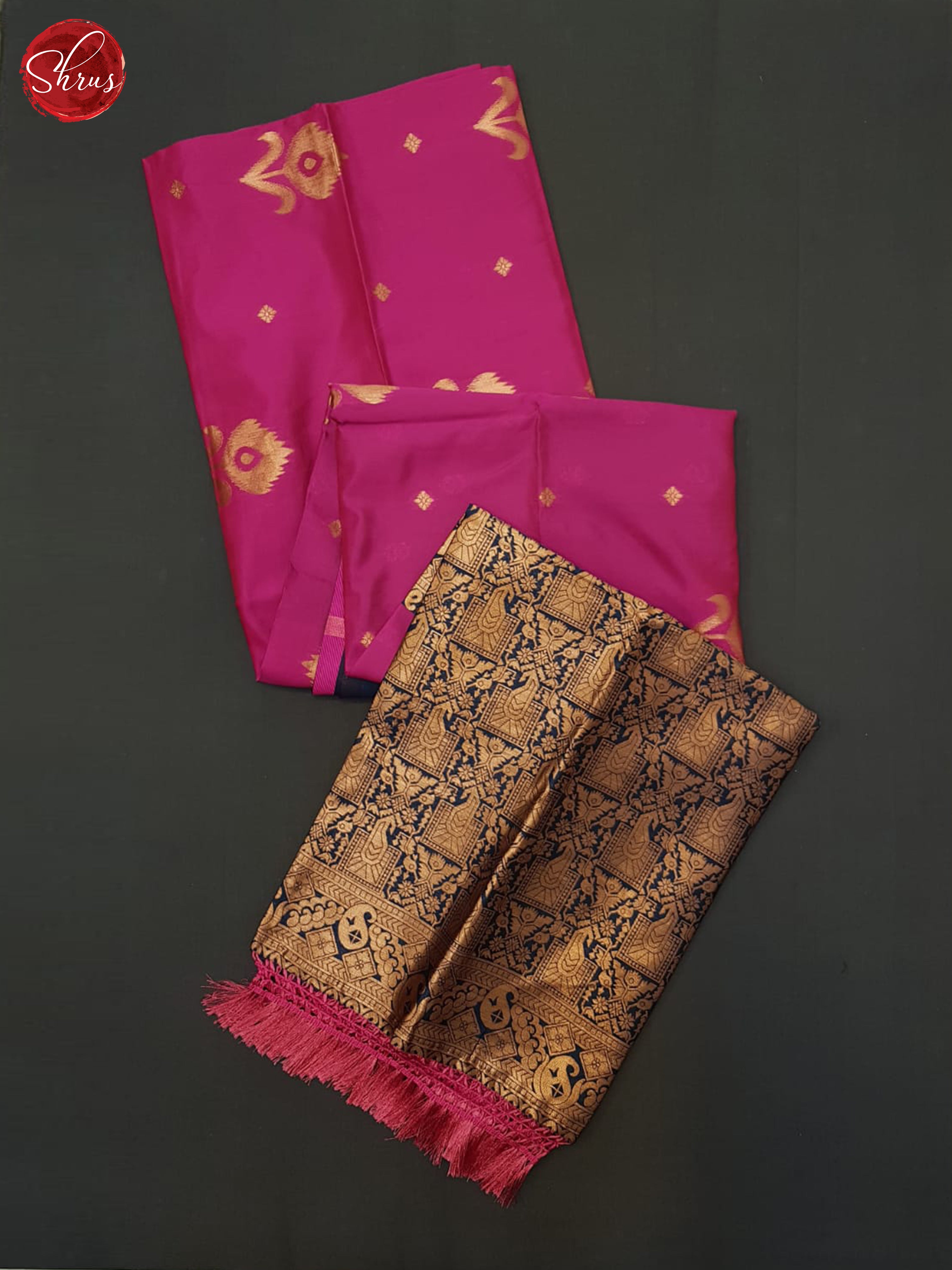 pink and blue- Semi Soft Silk saree - Shop on ShrusEternity.com