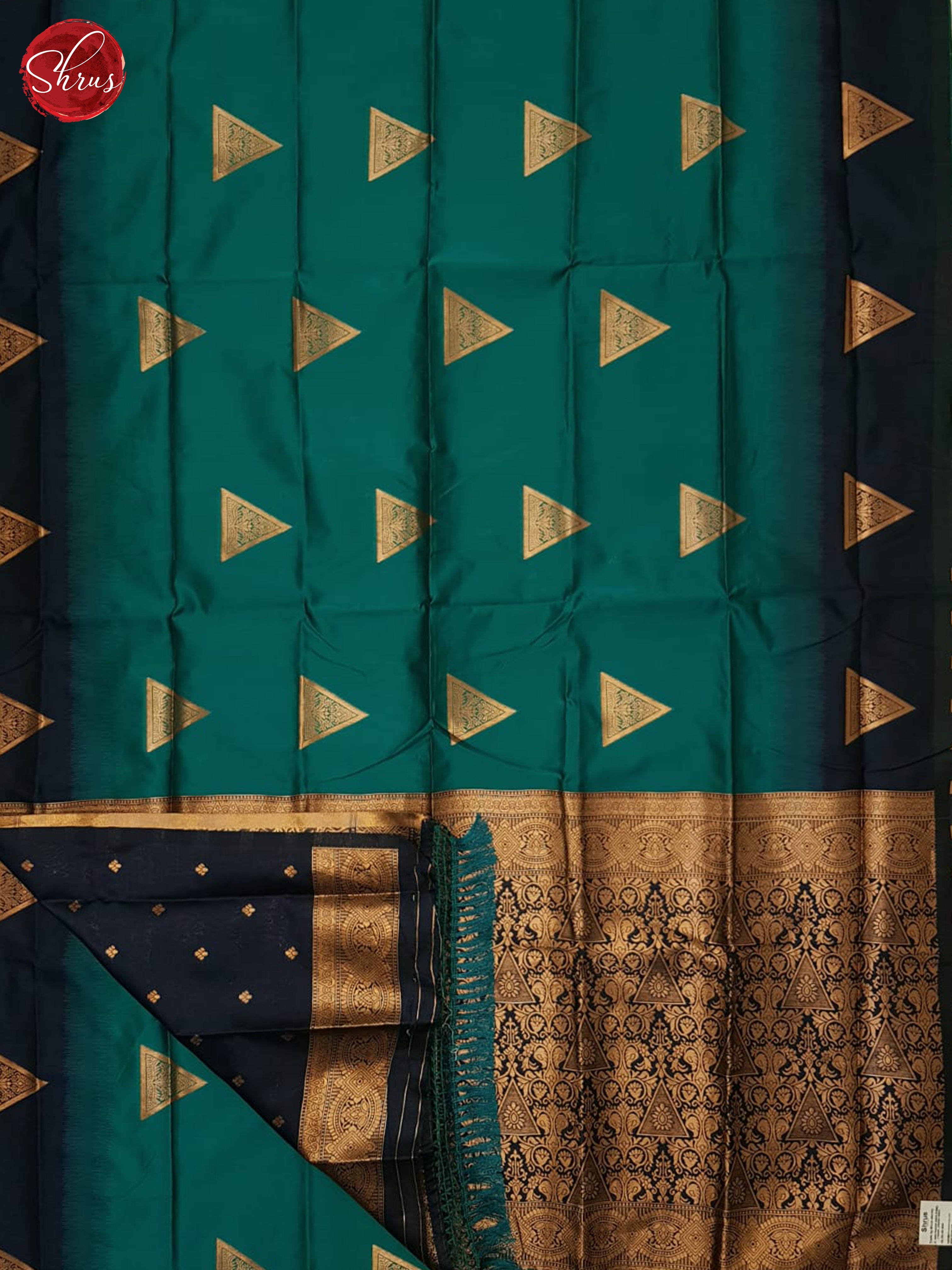 green and blue- Semi Soft Silk Saree - Shop on ShrusEternity.com