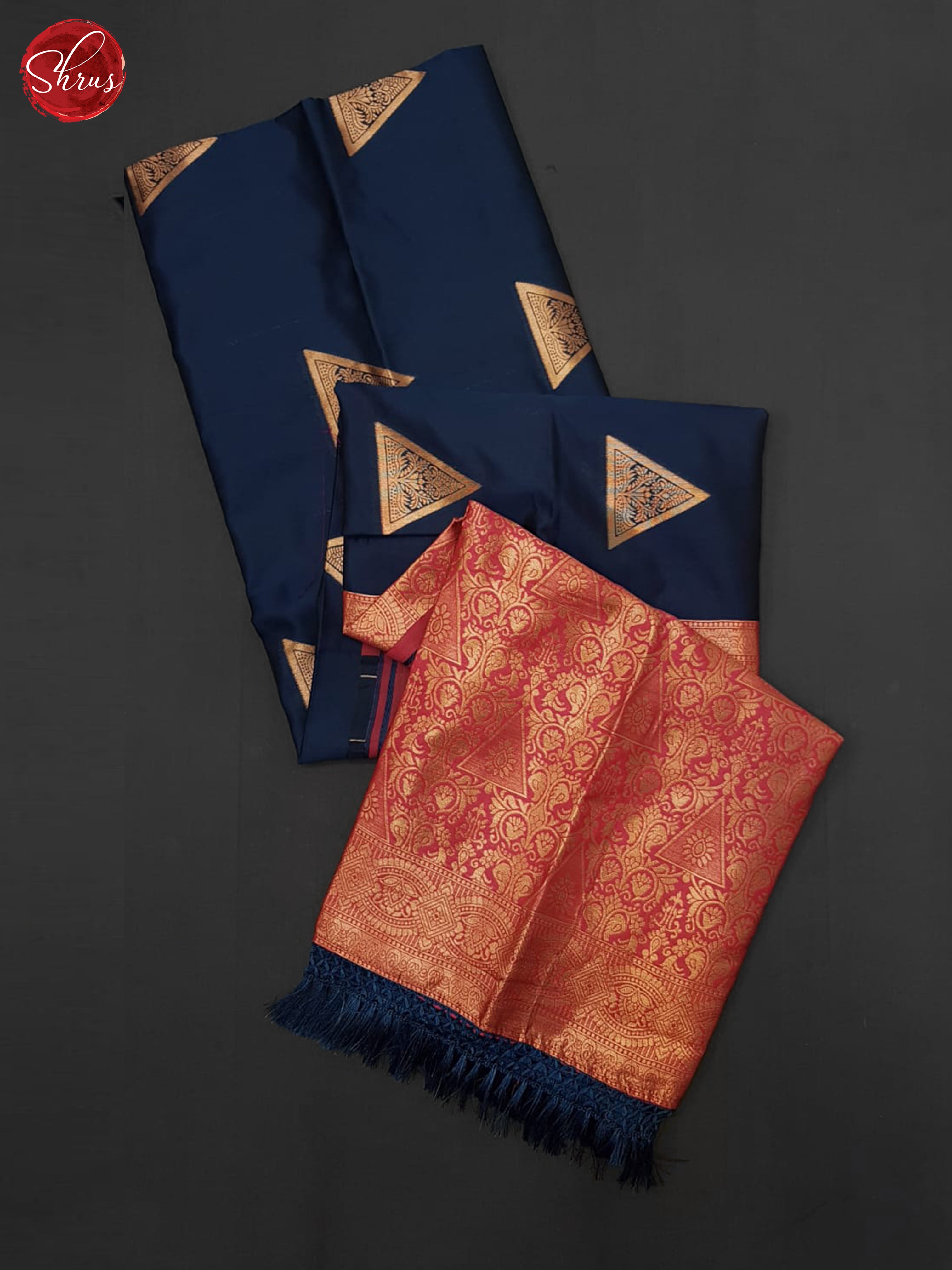 Blue & Pink - Semi Softsilk Saree - Shop on ShrusEternity.com