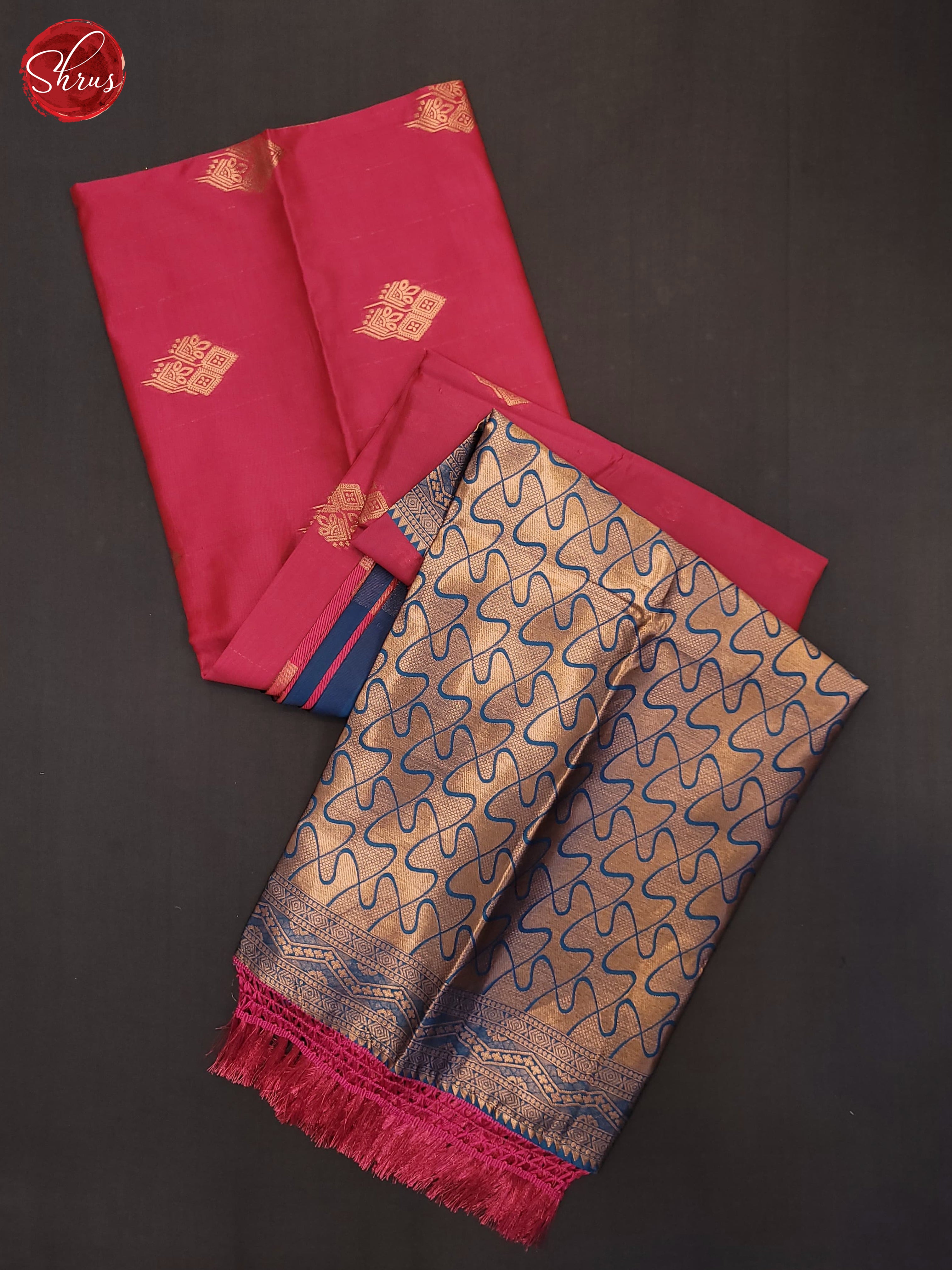 Pink and blue- Semi Soft Silk Saree - Shop on ShrusEternity.com