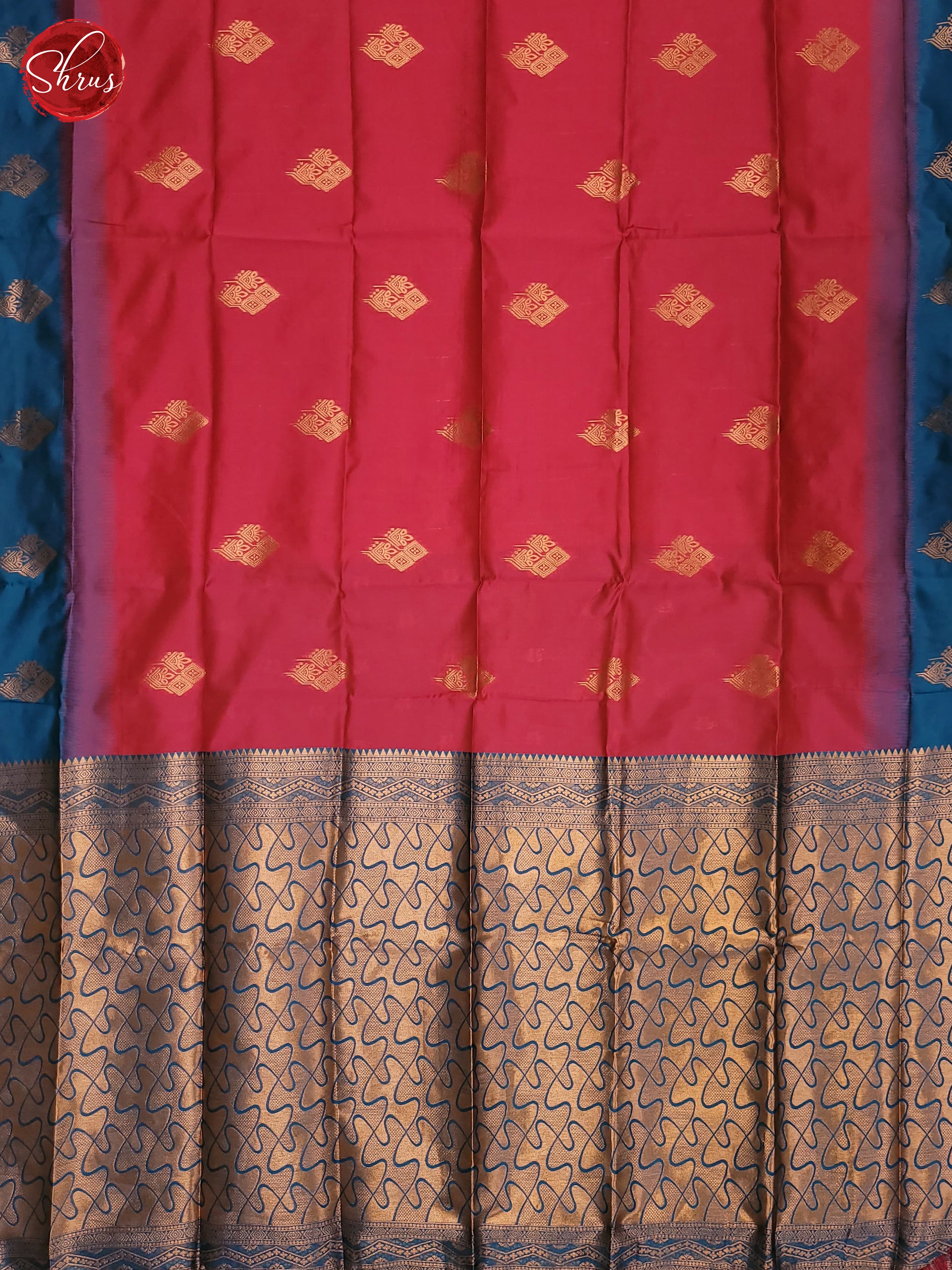 Pink and blue- Semi Soft Silk Saree - Shop on ShrusEternity.com