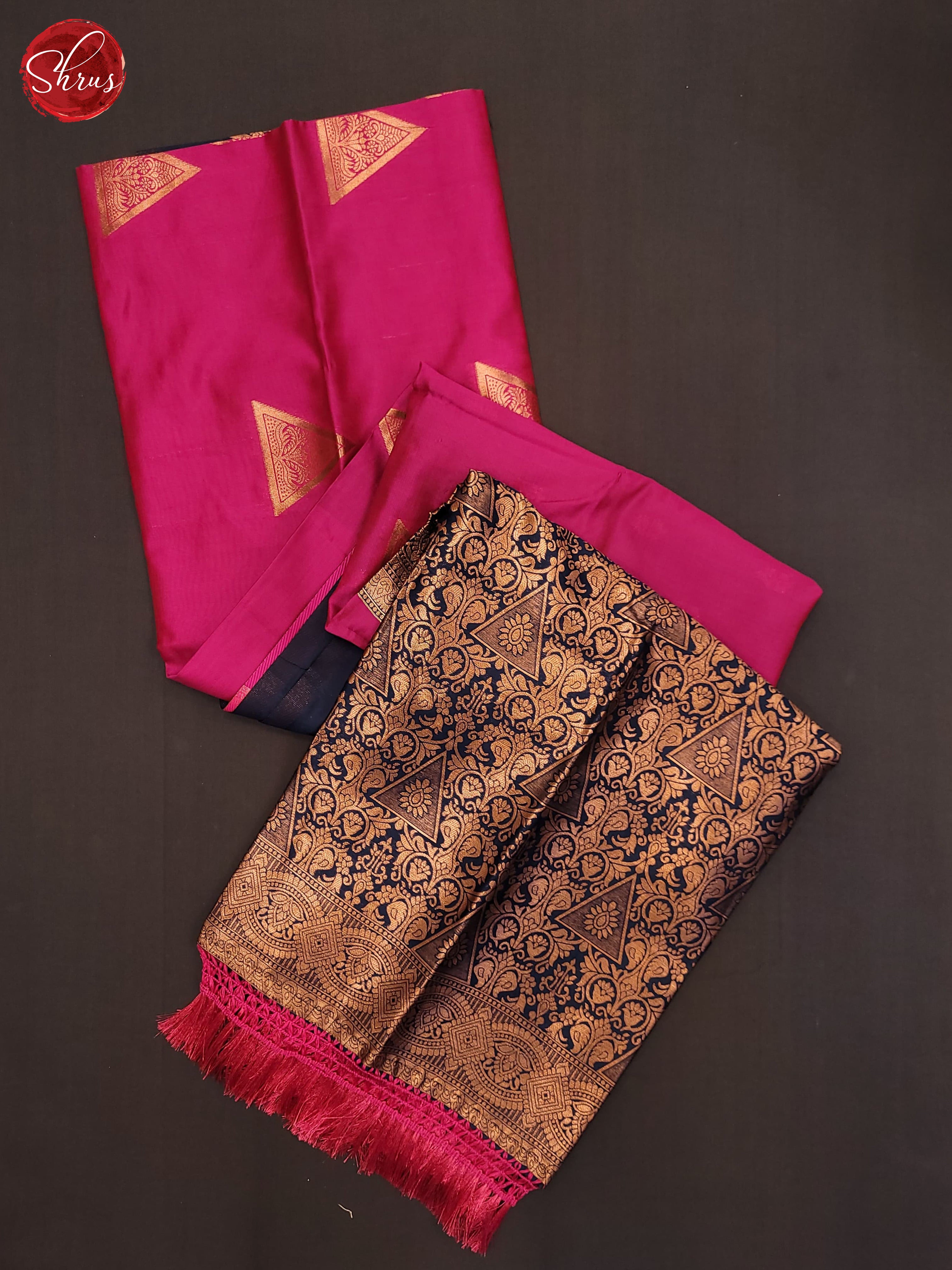 Pink & Blue - Semi Soft Silk Saree - Shop on ShrusEternity.com