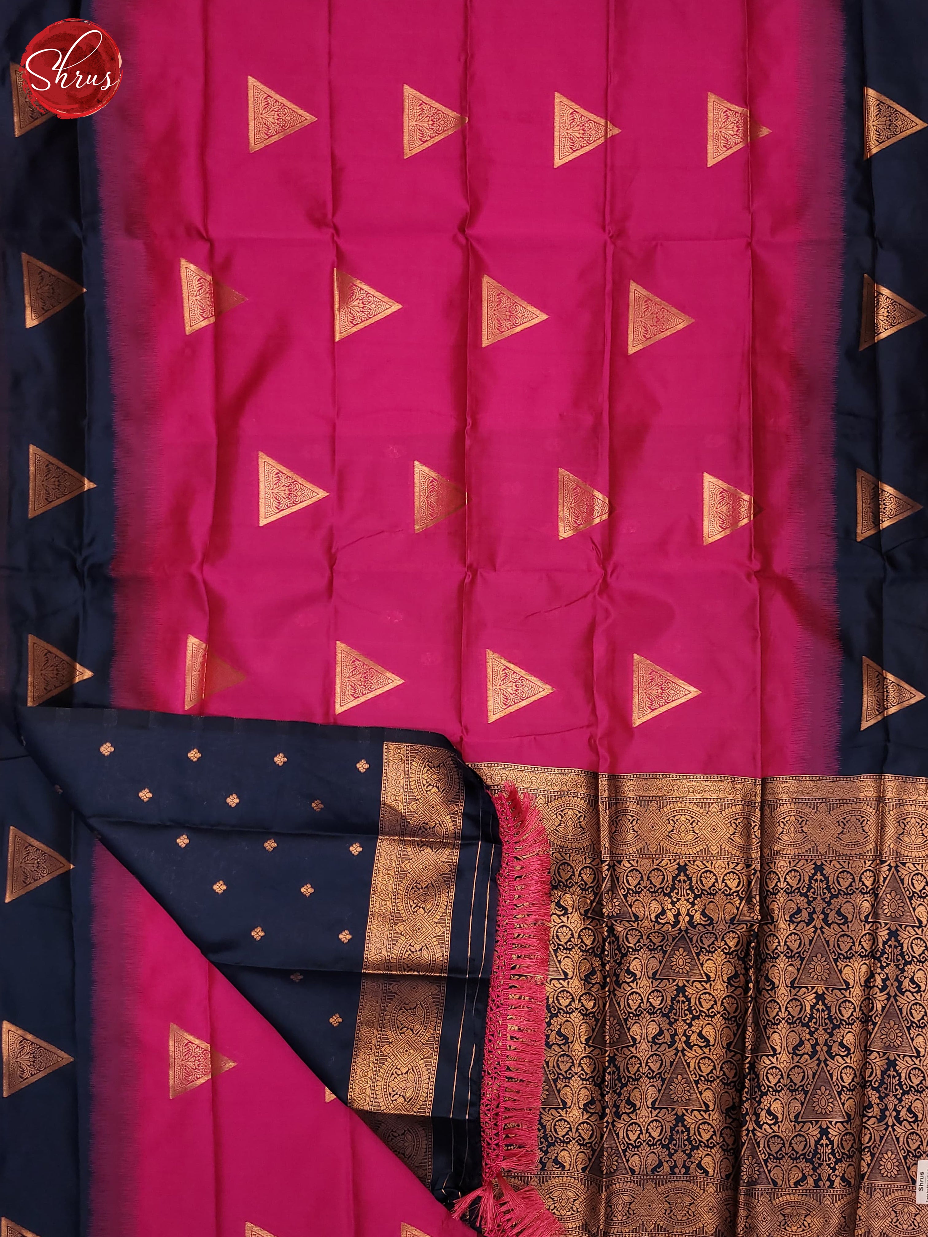 Pink & Blue - Semi Soft Silk Saree - Shop on ShrusEternity.com