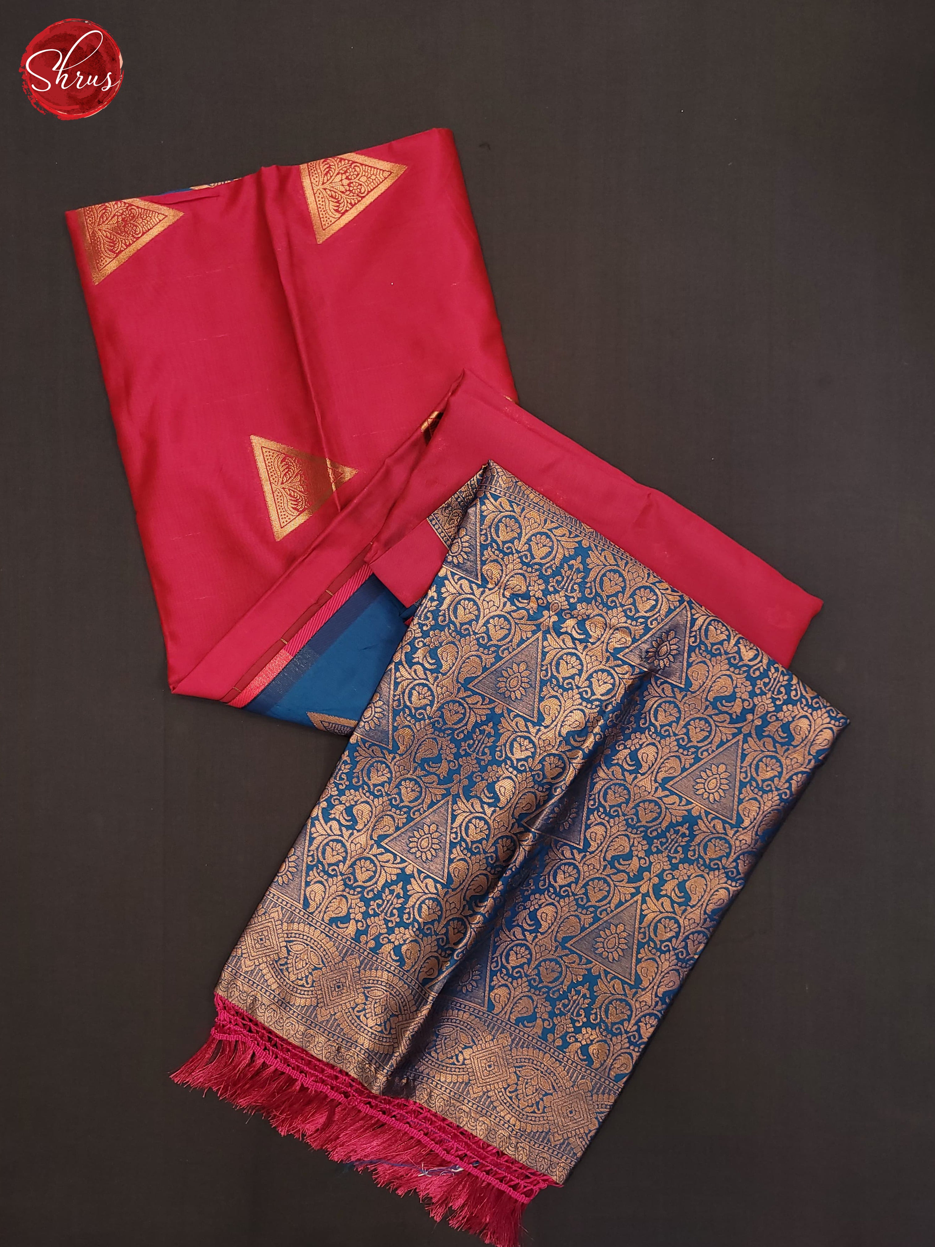 Pink and blue- Semi Soft Silk saree - Shop on ShrusEternity.com