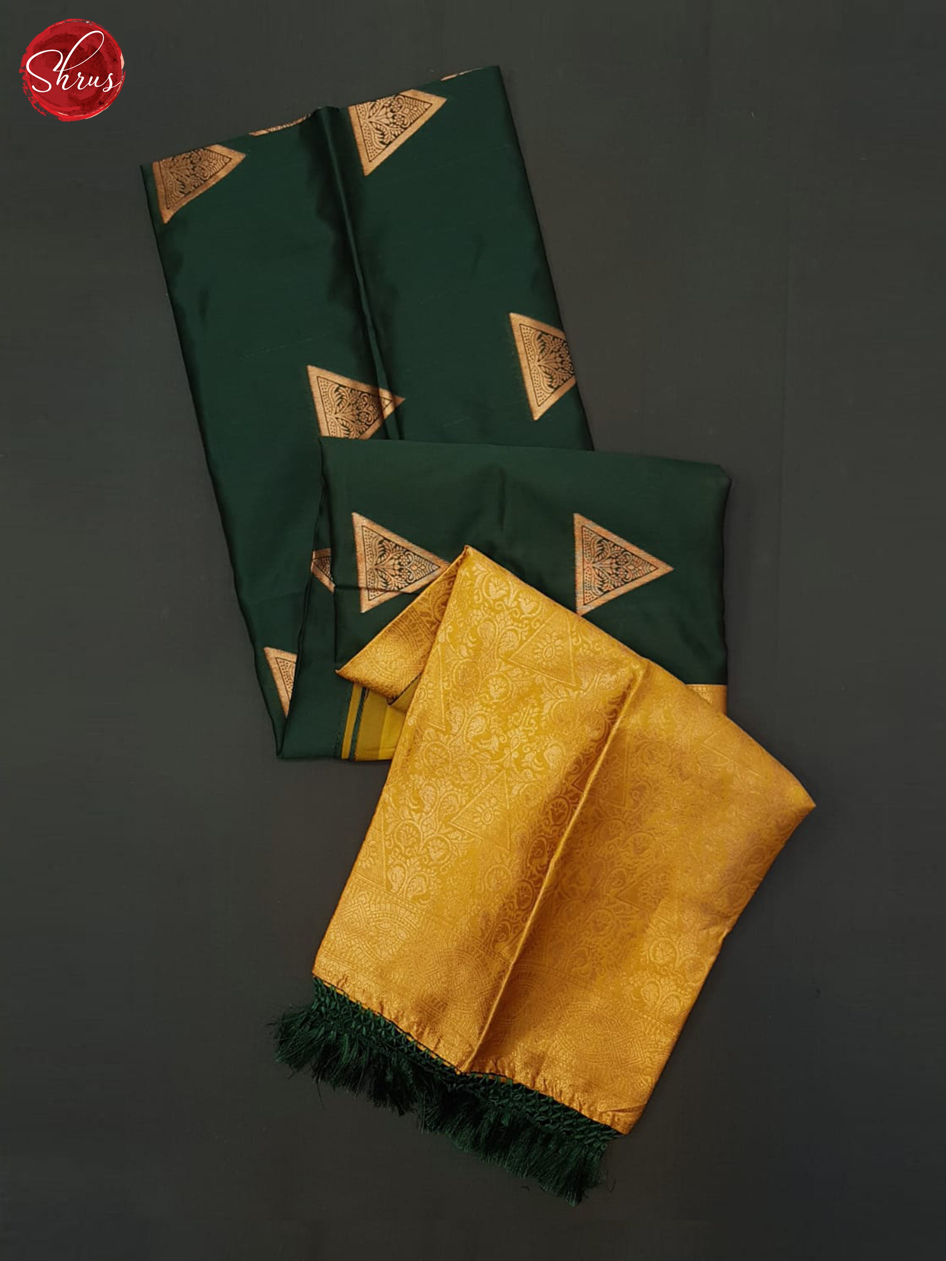 green and mustard - Semi Soft Silk Saree - Shop on ShrusEternity.com