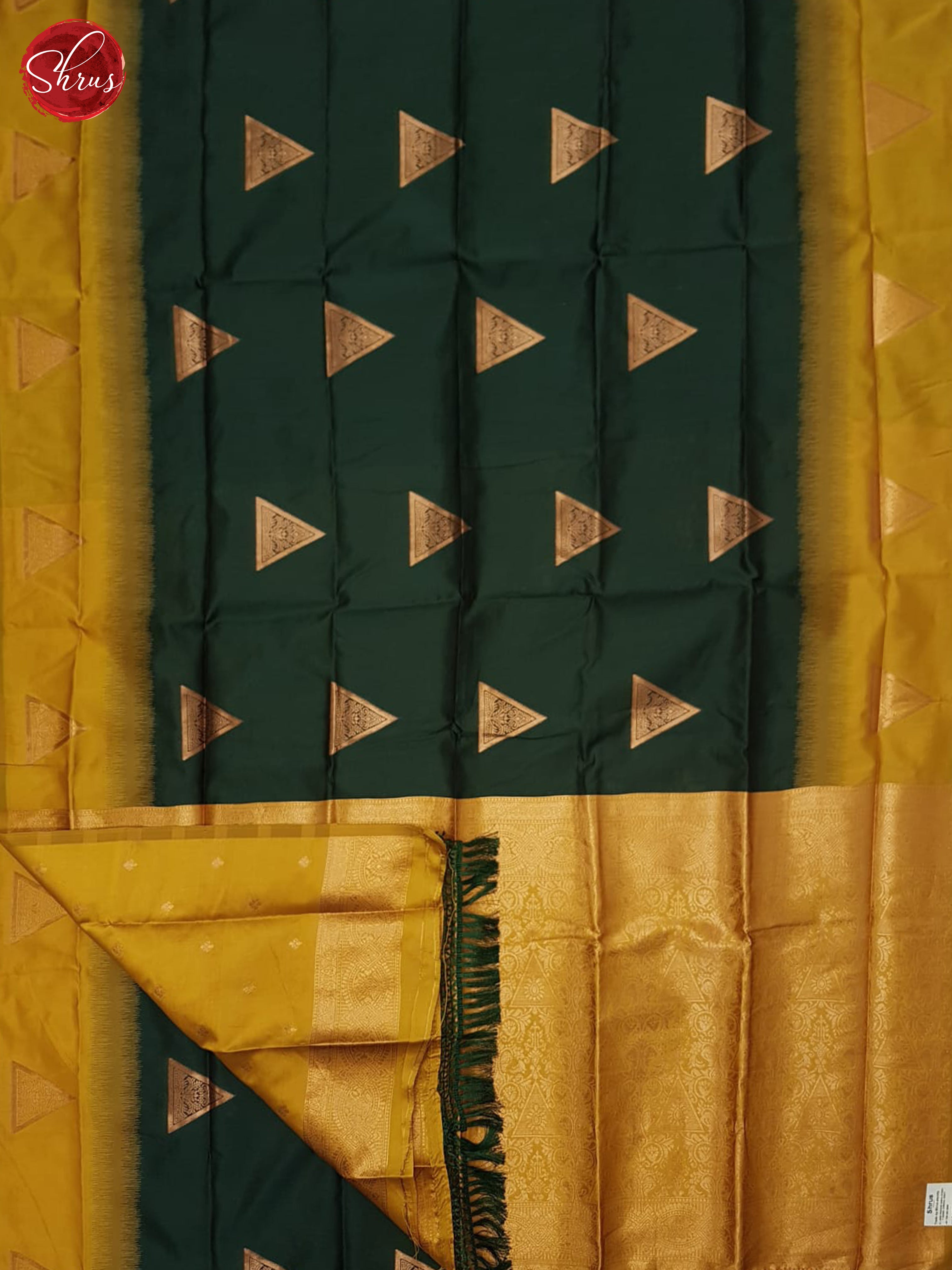 green and mustard - Semi Soft Silk Saree - Shop on ShrusEternity.com