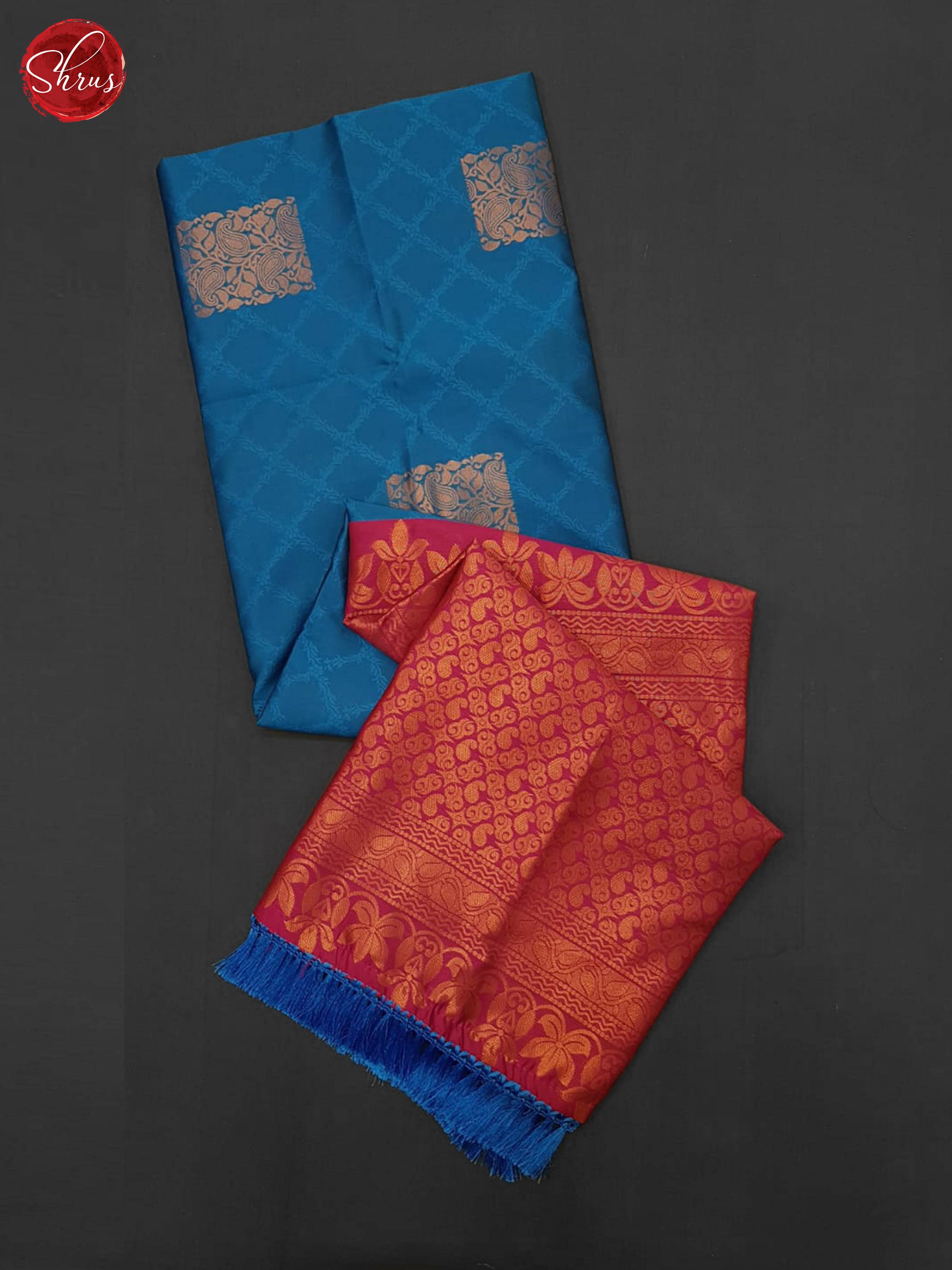 blue and pink -Semi Soft Silk Saree - Shop on ShrusEternity.com