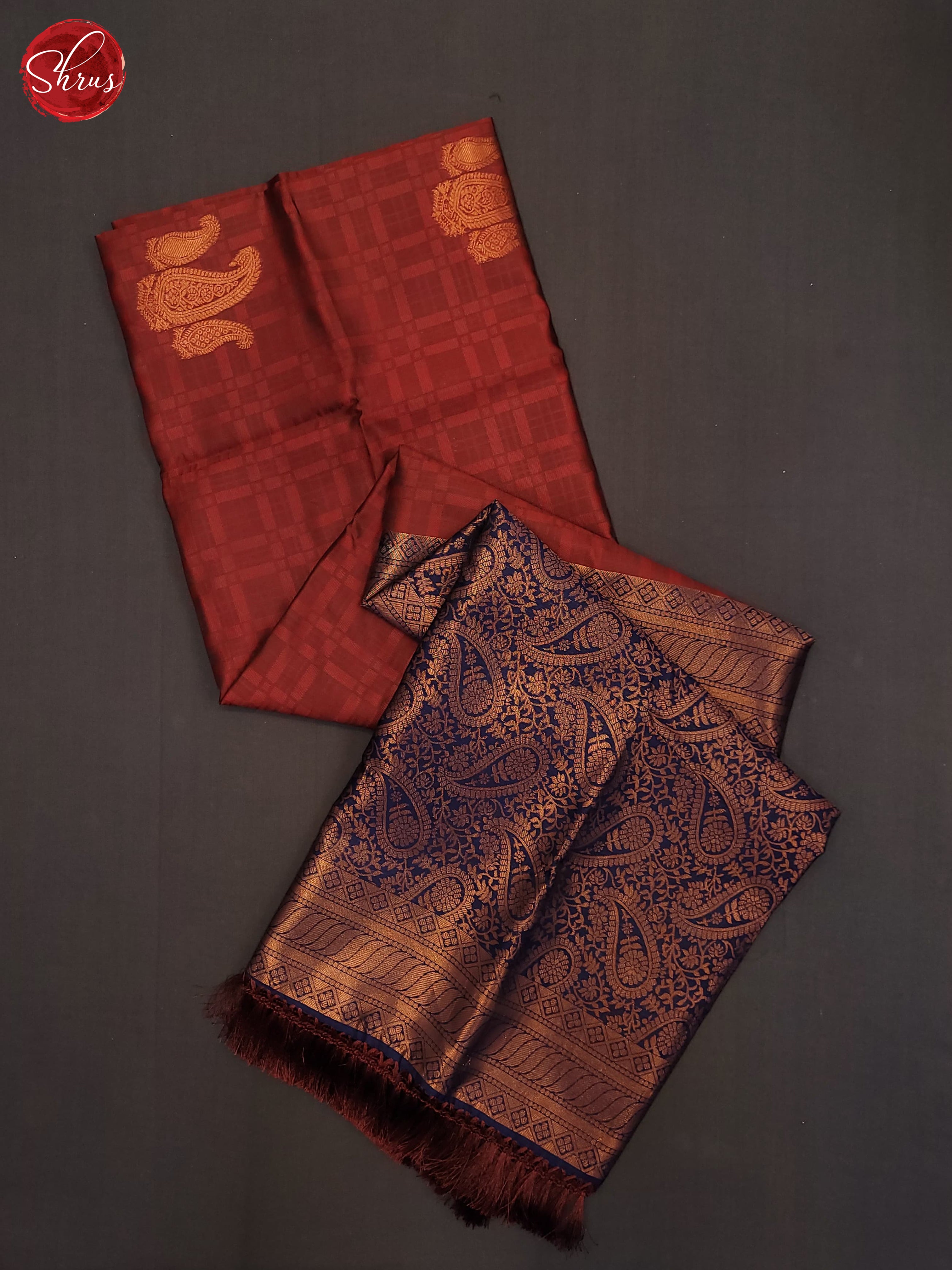 Red  & Blue- Semi Soft Silk Saree - Shop on ShrusEternity.com