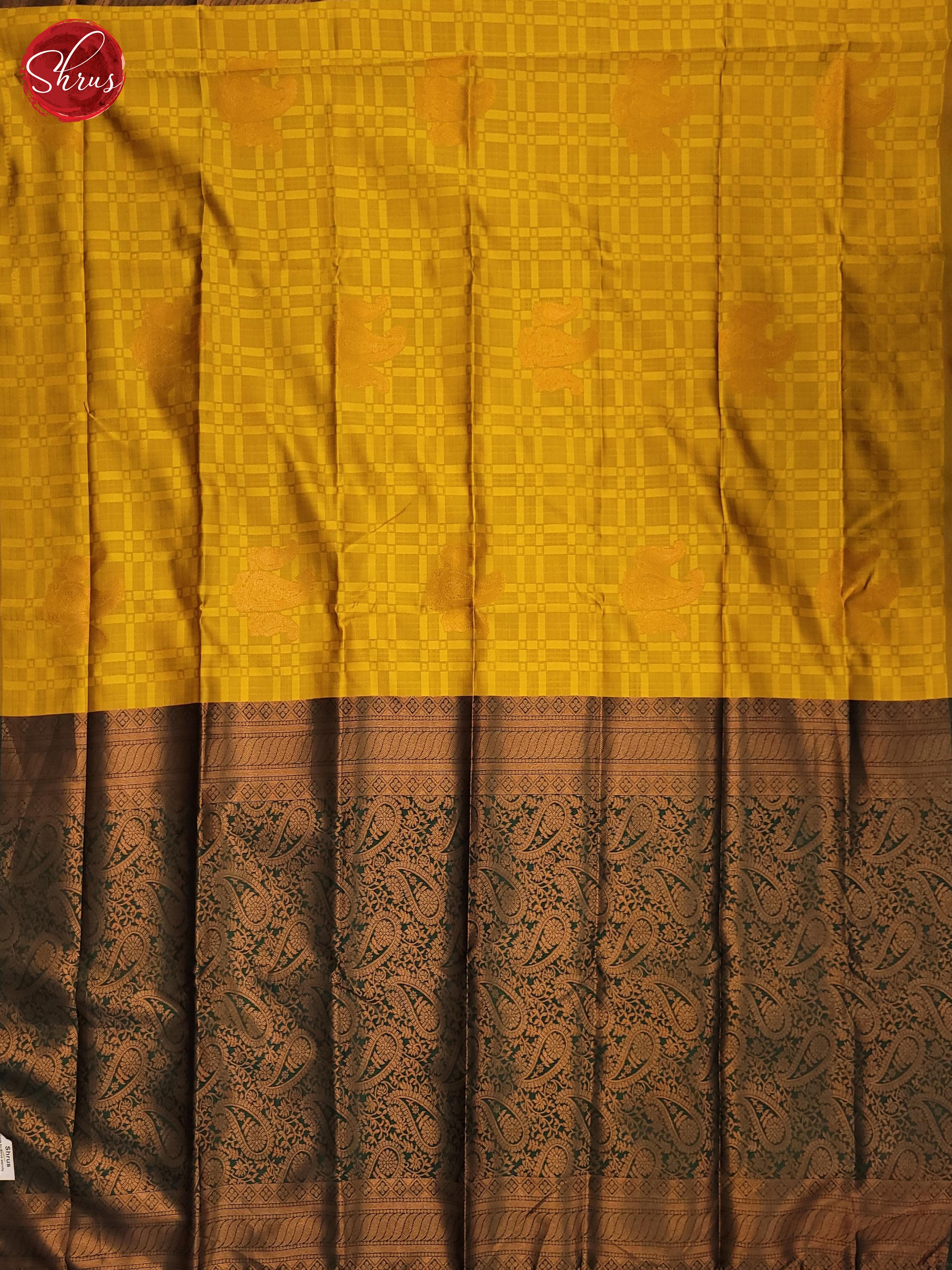 Yellow and Green- semi Soft Silk Saree - Shop on ShrusEternity.com