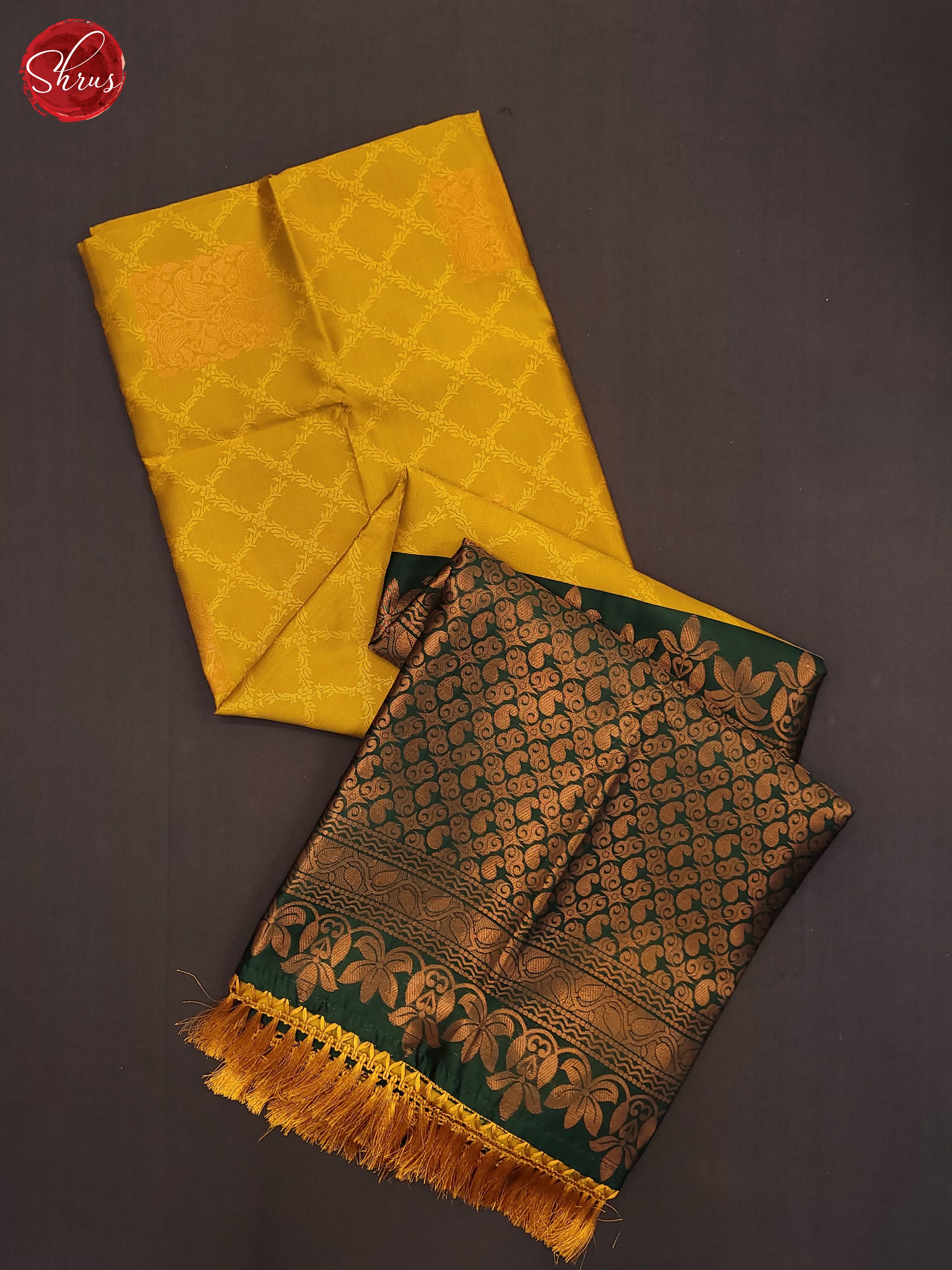 Mustard & Green - Semi Soft Silk Saree - Shop on ShrusEternity.com