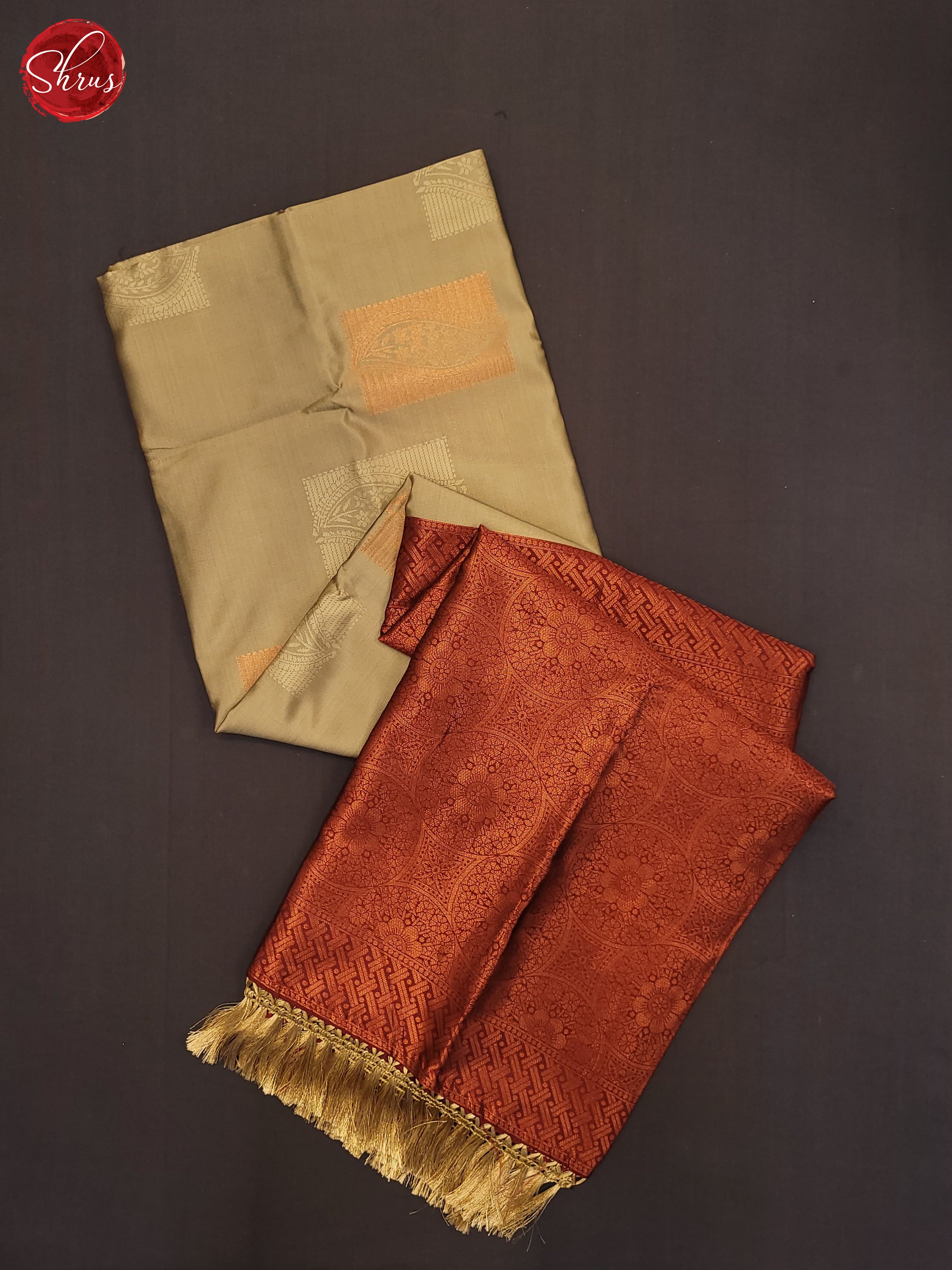 Grey & MAroon - Semi Soft Silk Saree - Shop on ShrusEternity.com