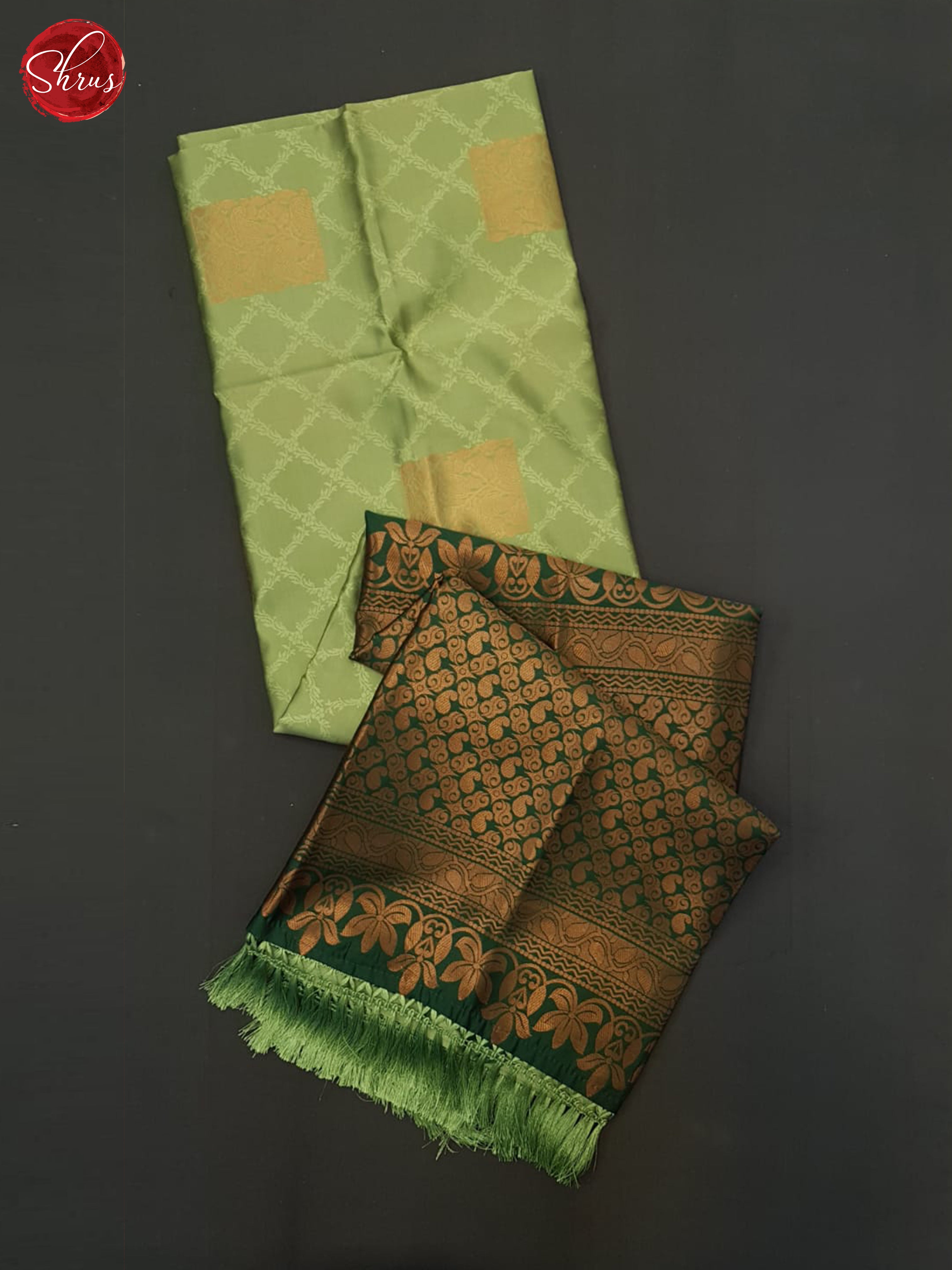 Pista Green & green - Semi Soft silk saree - Shop on ShrusEternity.com