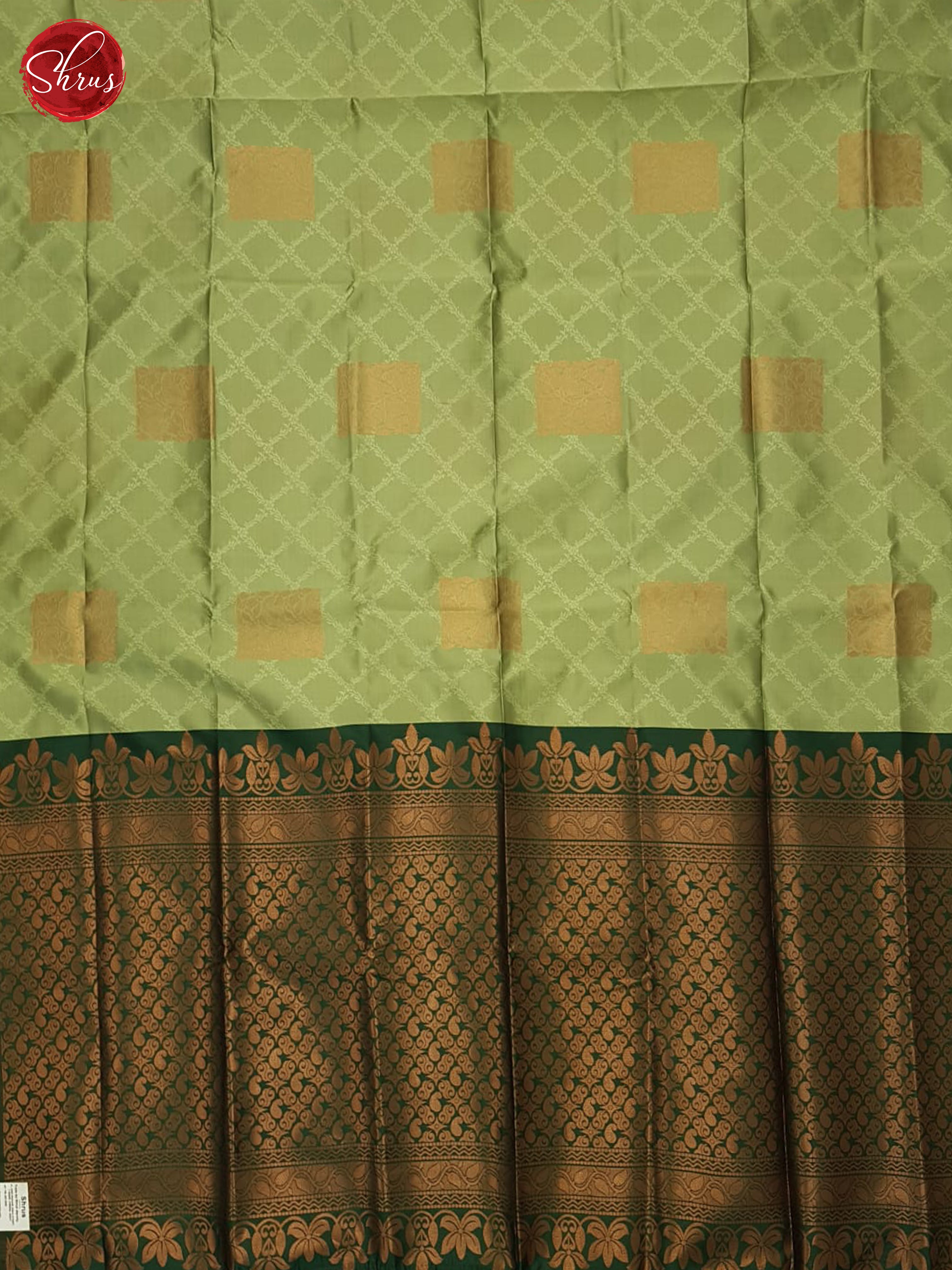 Pista Green & green - Semi Soft silk saree - Shop on ShrusEternity.com