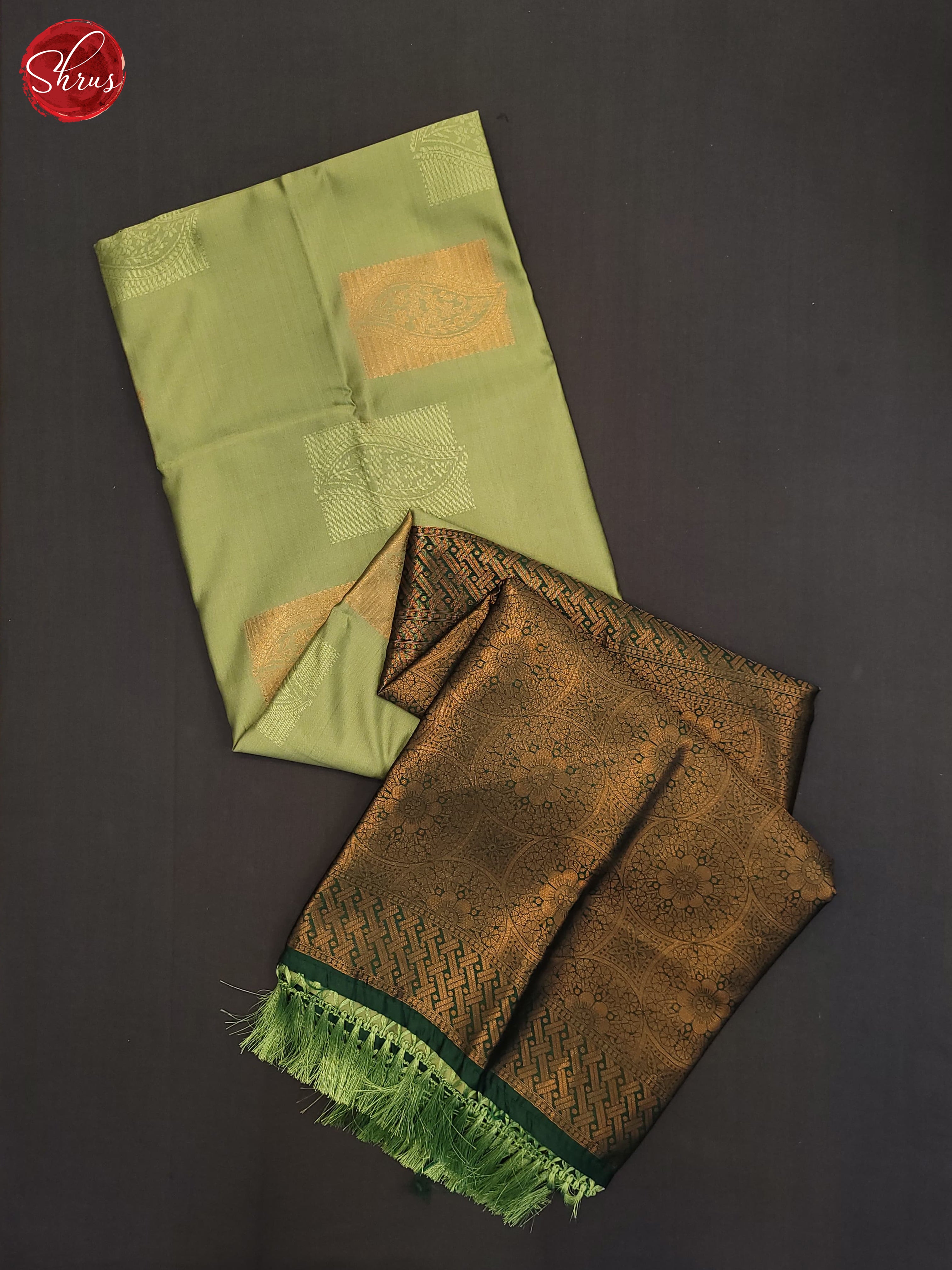 Pista green & Green- Semi Soft Silk Saree - Shop on ShrusEternity.com