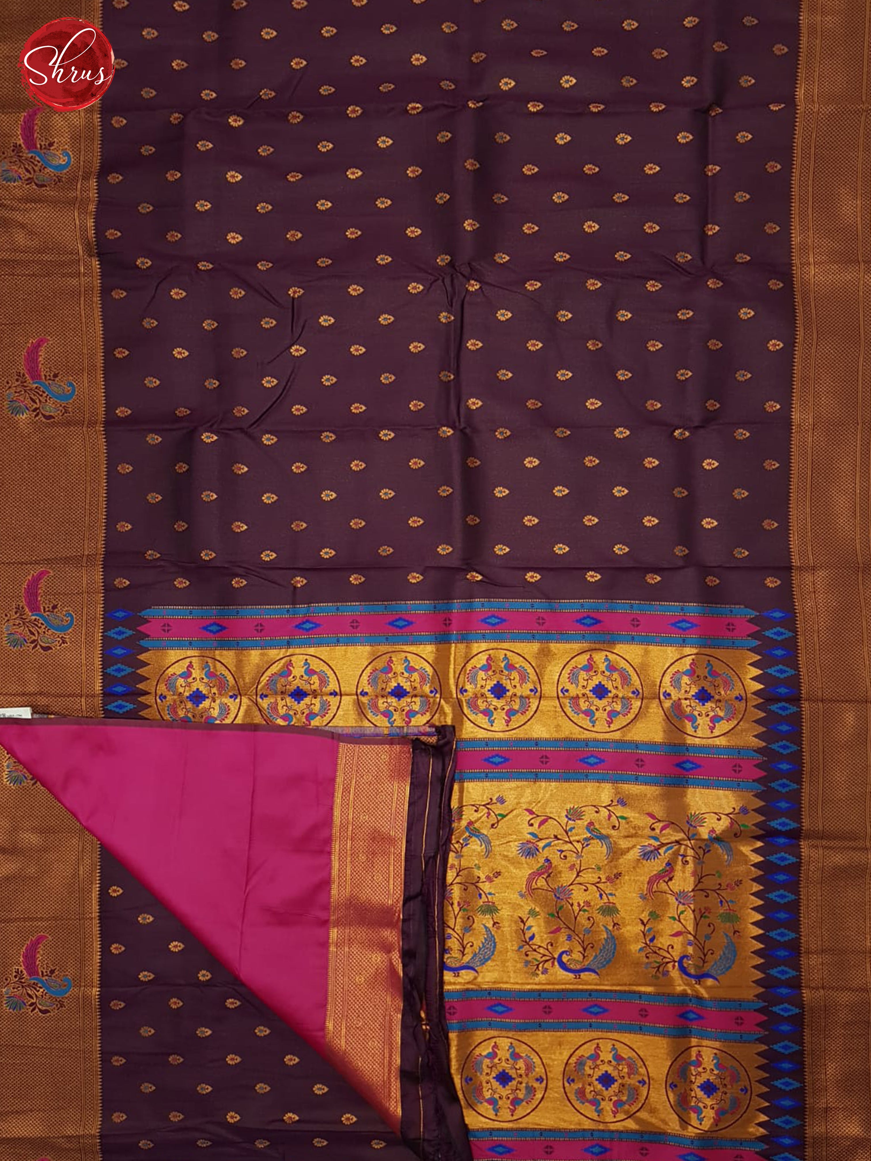 Deep WIne & PInk- Semi Paithani - Shop on ShrusEternity.com