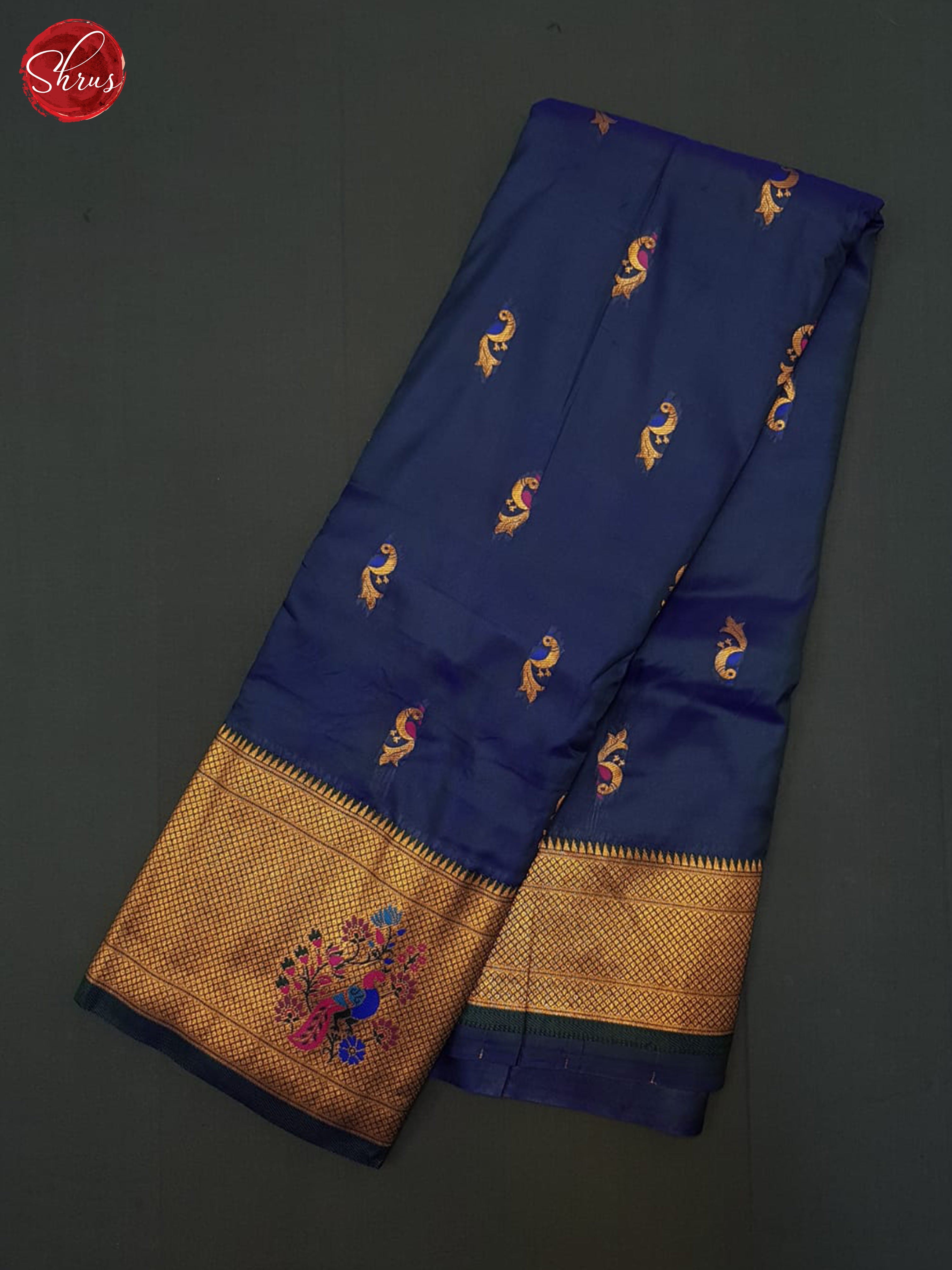 Blue(Single tone) - Semi Paithani - Shop on ShrusEternity.com