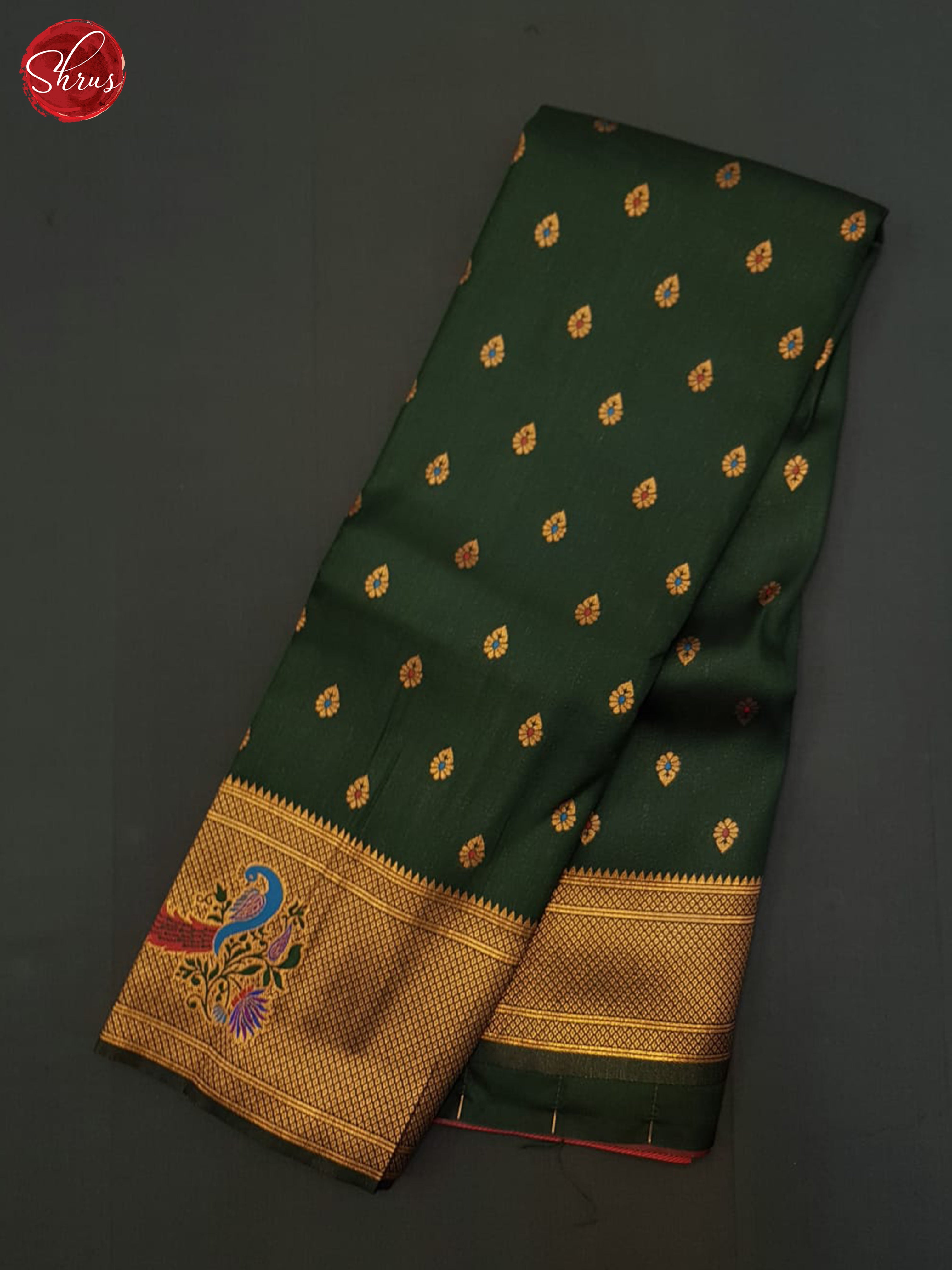 Green &  Red  - Semi Paithani - Shop on ShrusEternity.com