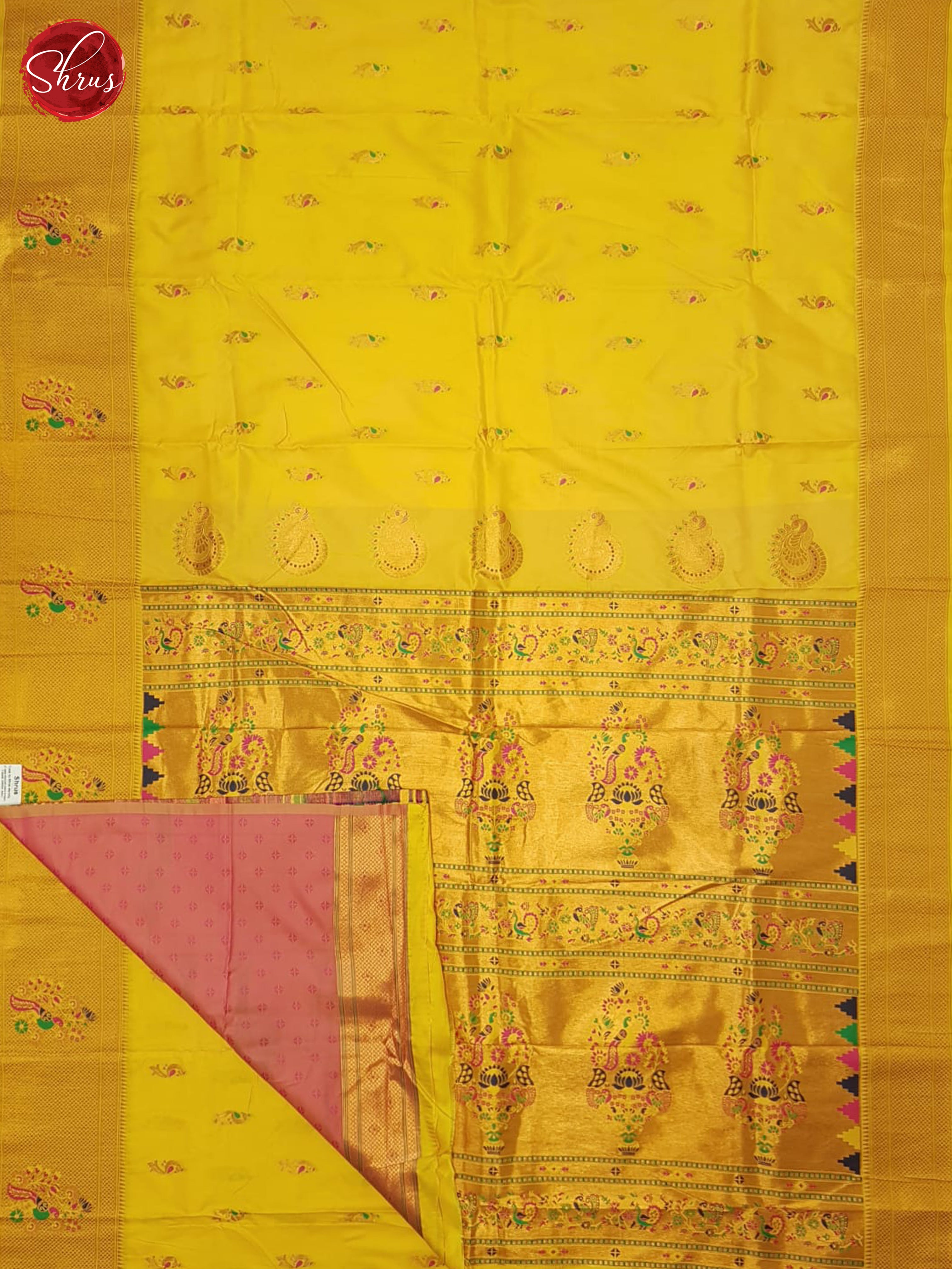 Yellow & Pink - Semi Paithani - Shop on ShrusEternity.com