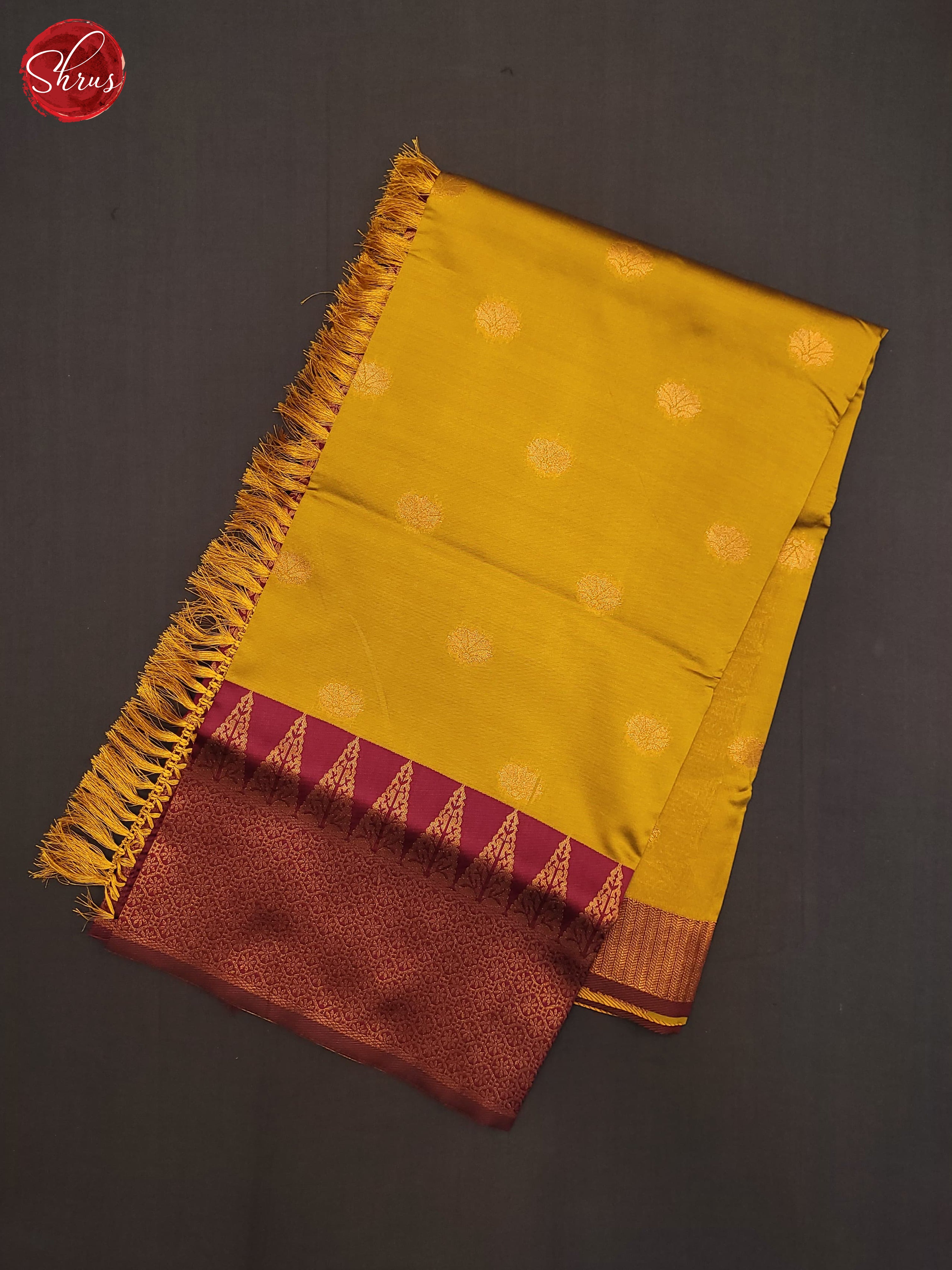 Yellow & Majenta - Semi Paithani  Saree - Shop on ShrusEternity.com