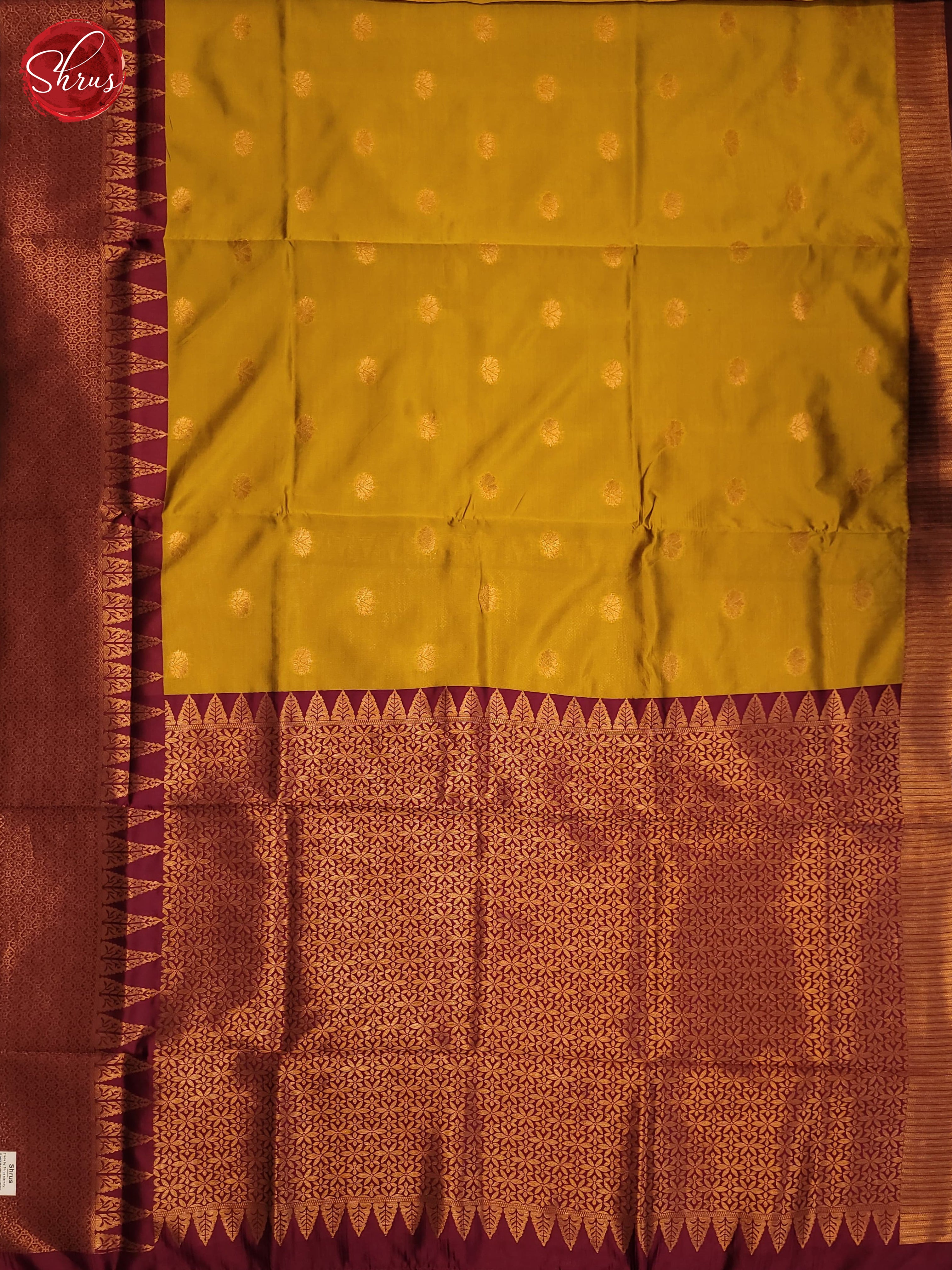 Yellow & Majenta - Semi Paithani  Saree - Shop on ShrusEternity.com