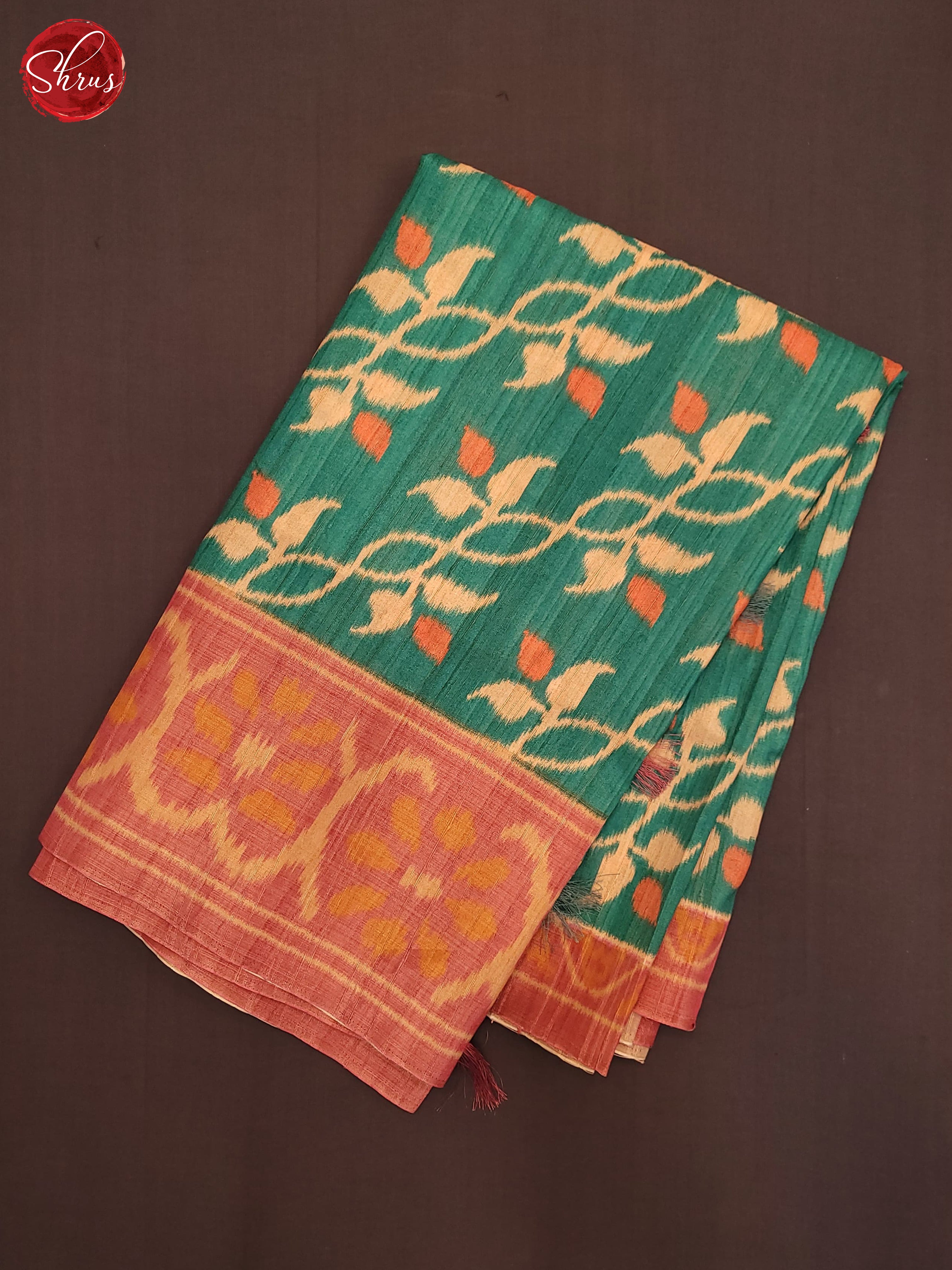 Green & Pink  - Semi Pochampally Saree - Shop on ShrusEternity.com