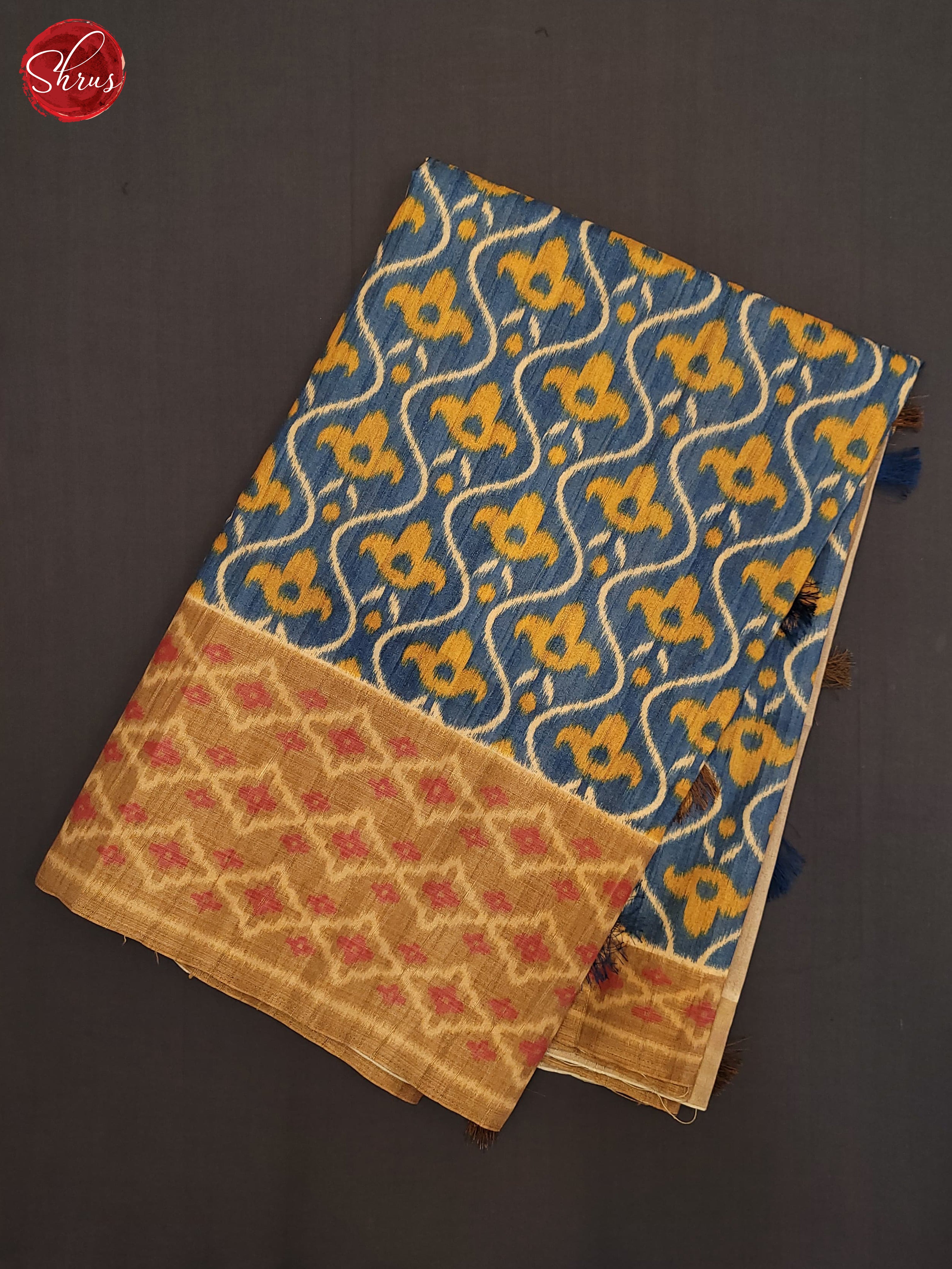 Blue & Brown- Semi Pochampally Saree - Shop on ShrusEternity.com