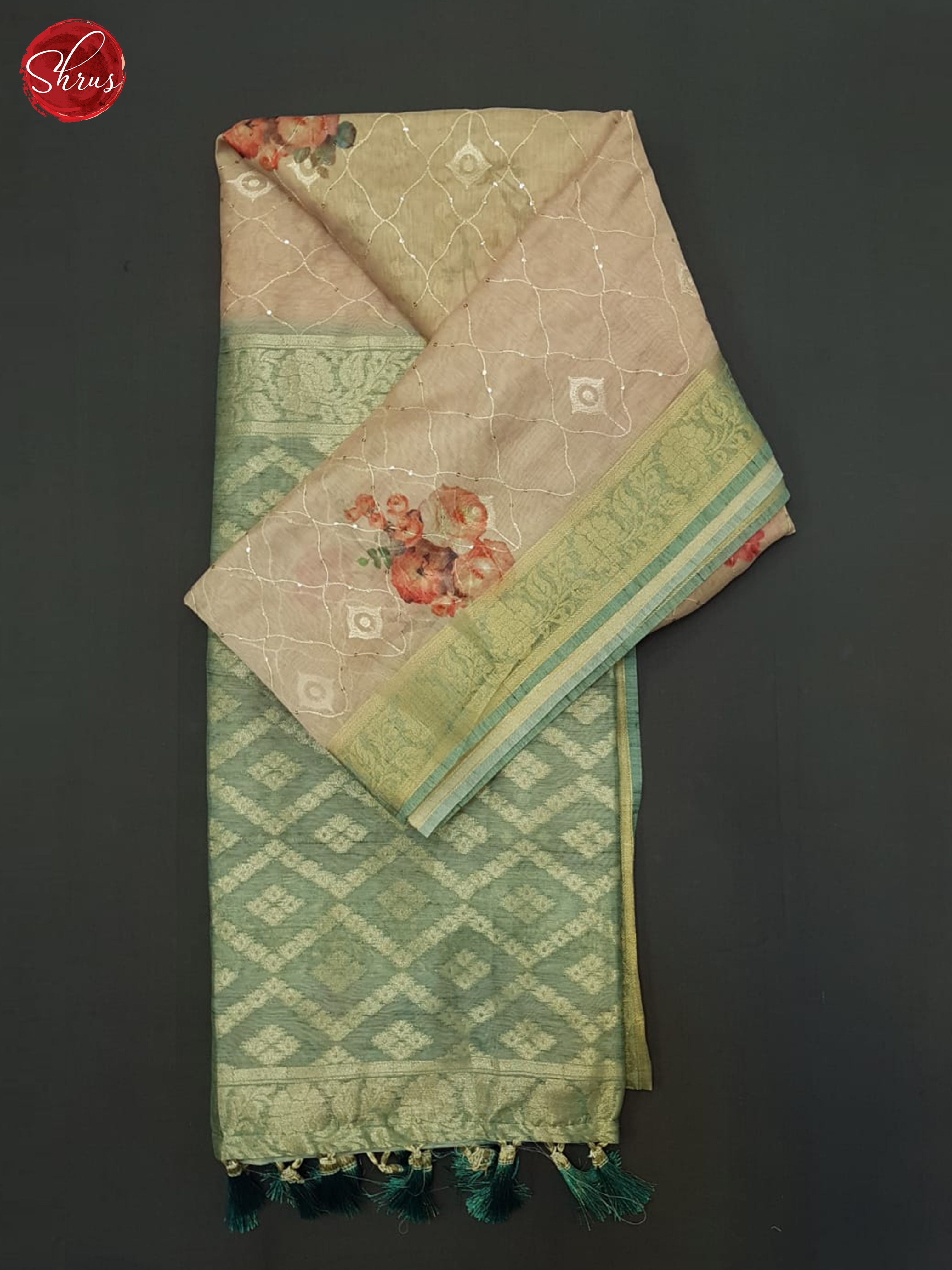 Onion Pink & Green - Semi Jute Saree - Shop on ShrusEternity.com