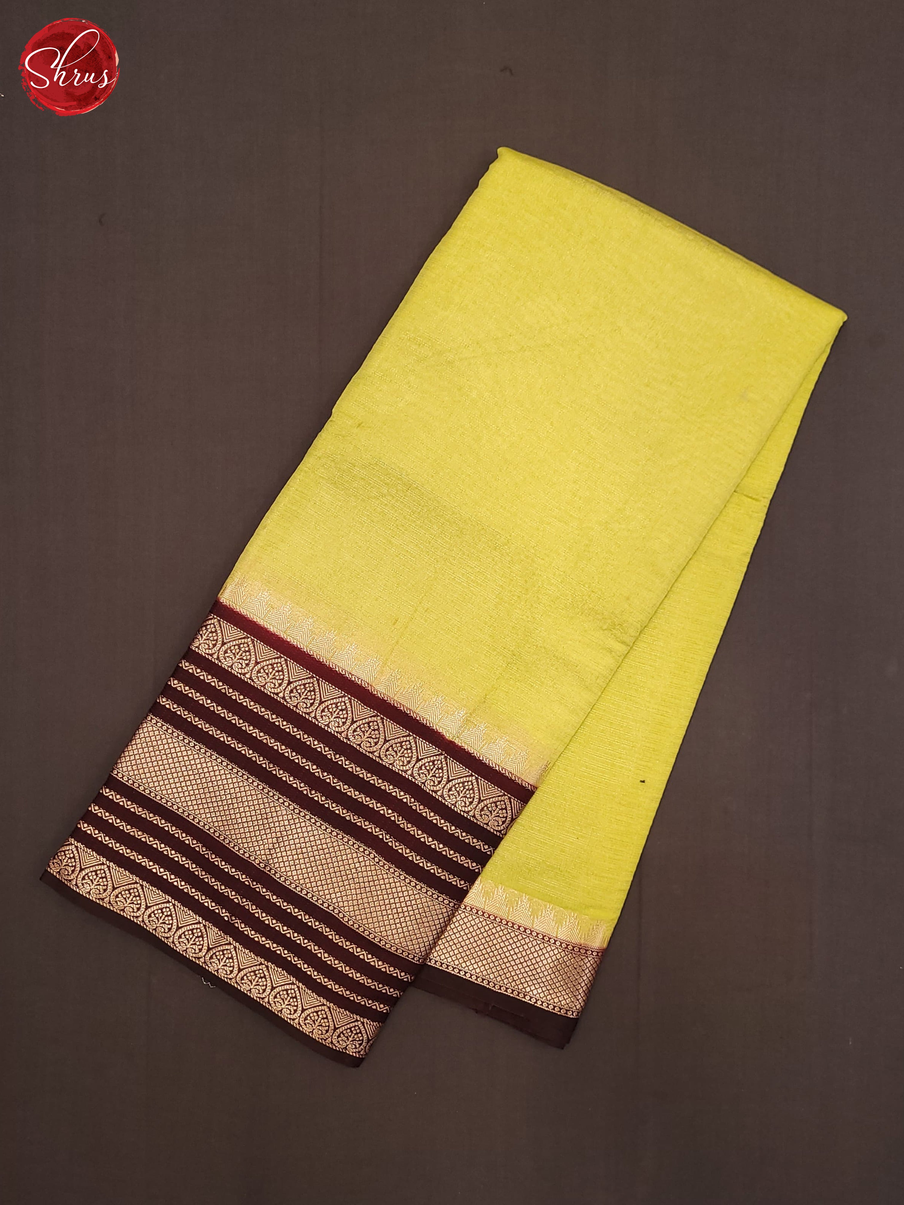 Green& Brown- Semi Dupion Saree - Shop on ShrusEternity.com