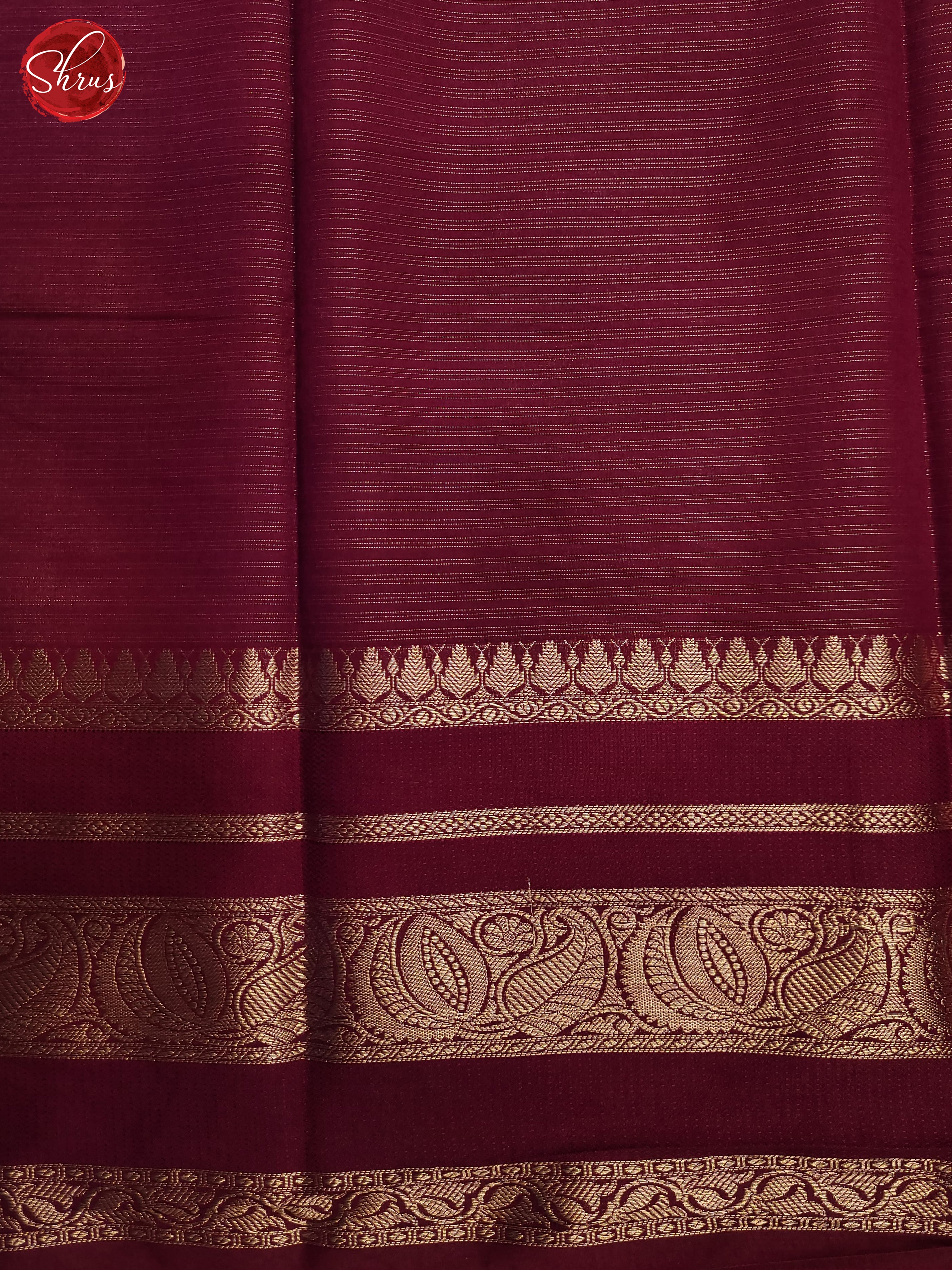 Grey & Maroon- Semi Dupion Saree - Shop on ShrusEternity.com