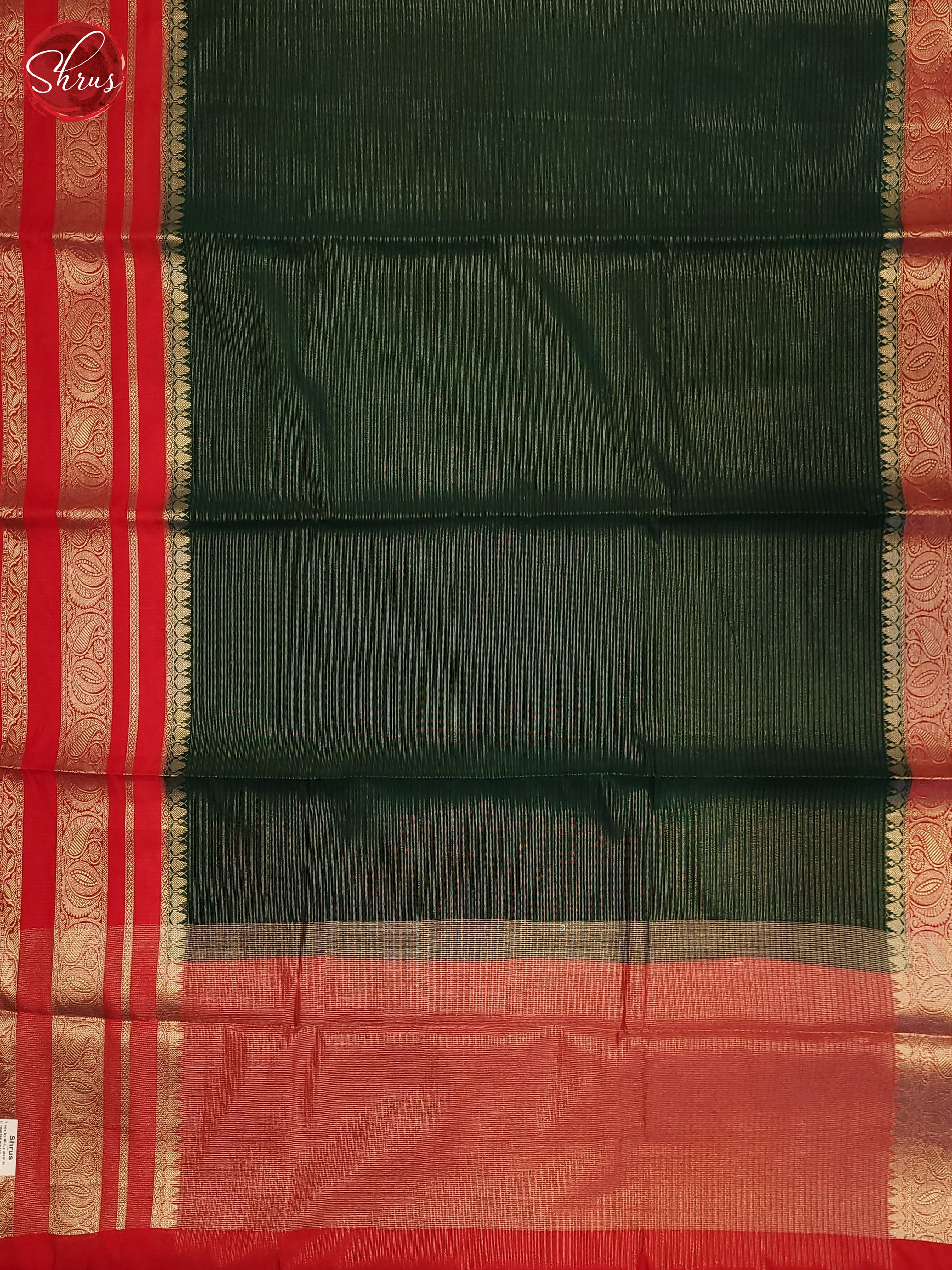 Green & Red - Semi Dupion Saree - Shop on ShrusEternity.com